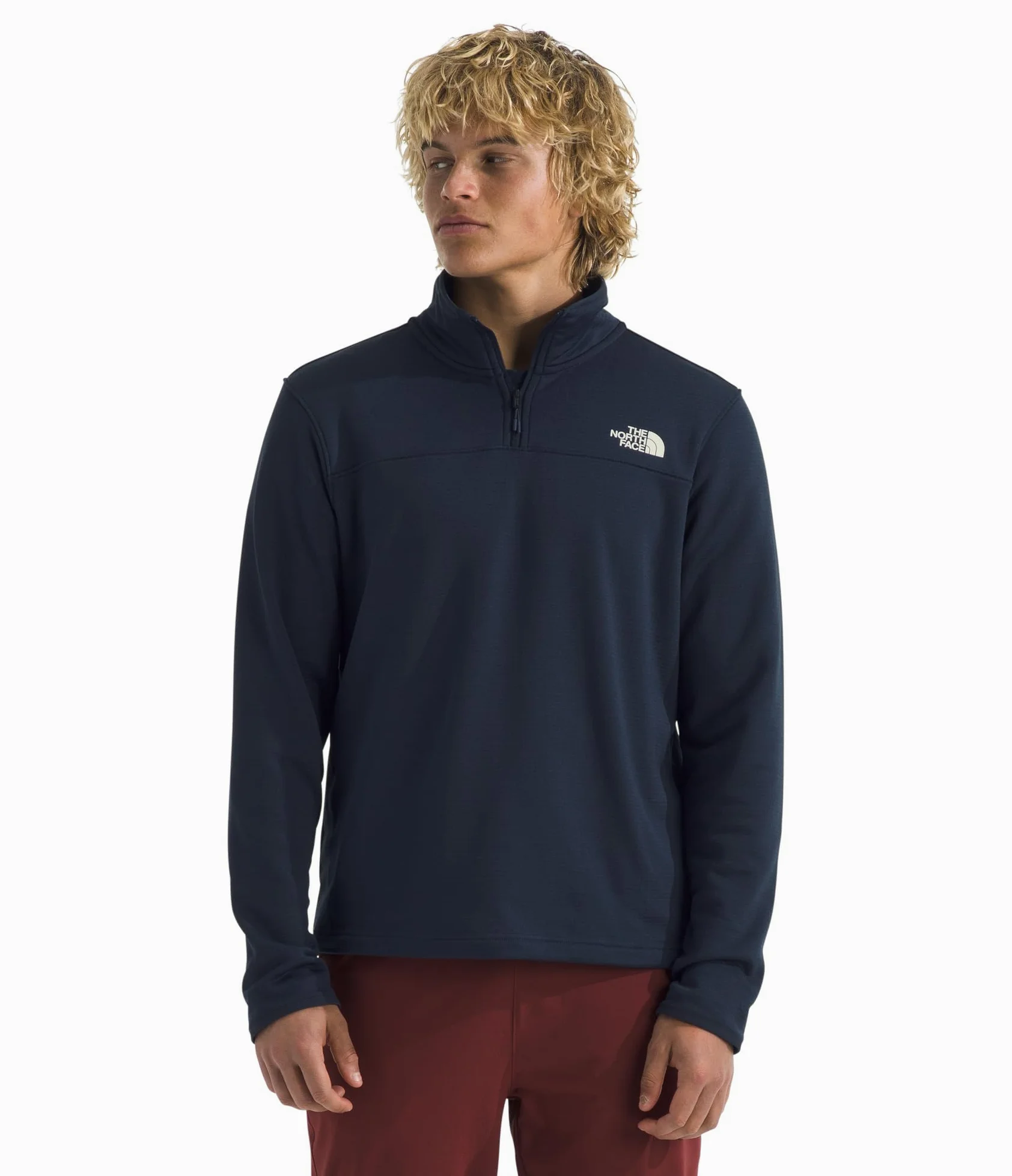 The North Face - Chaqueta de Forro Polar Cedar Trail Grid 1/4 Zip para Hombre - Ligera y Transpirable con Elasticidad - Materiales Reciclados