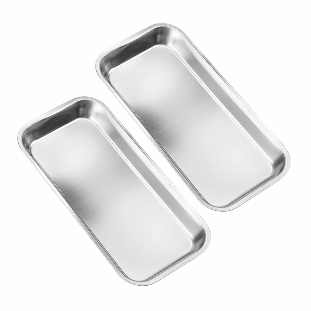 Bandejas para Instrumentos Acero Inoxidable 2 Piezas Suministros Laboratorio