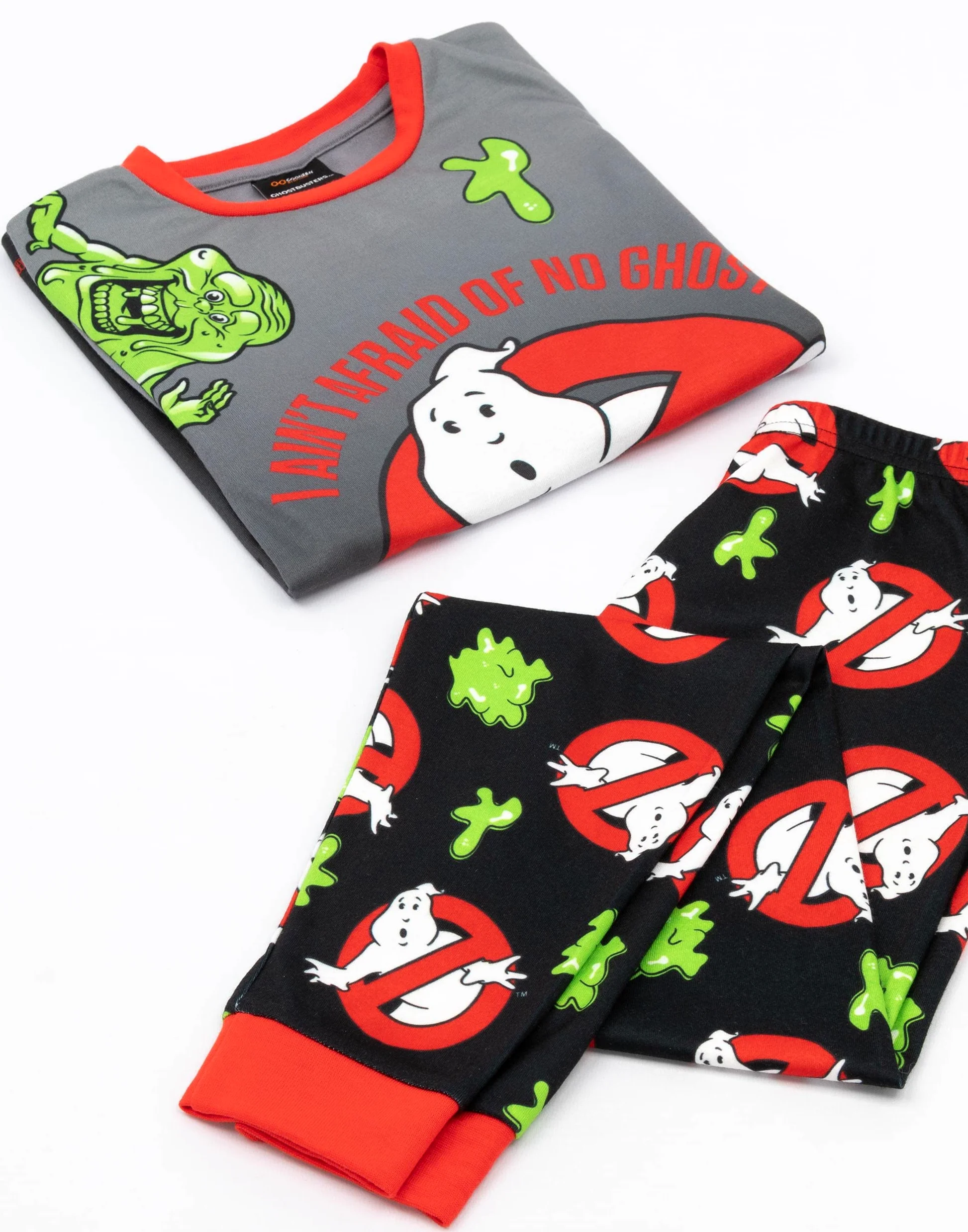 Ghostbusters Pijama para niños y niñas, diseño de fantasmas gris y negro