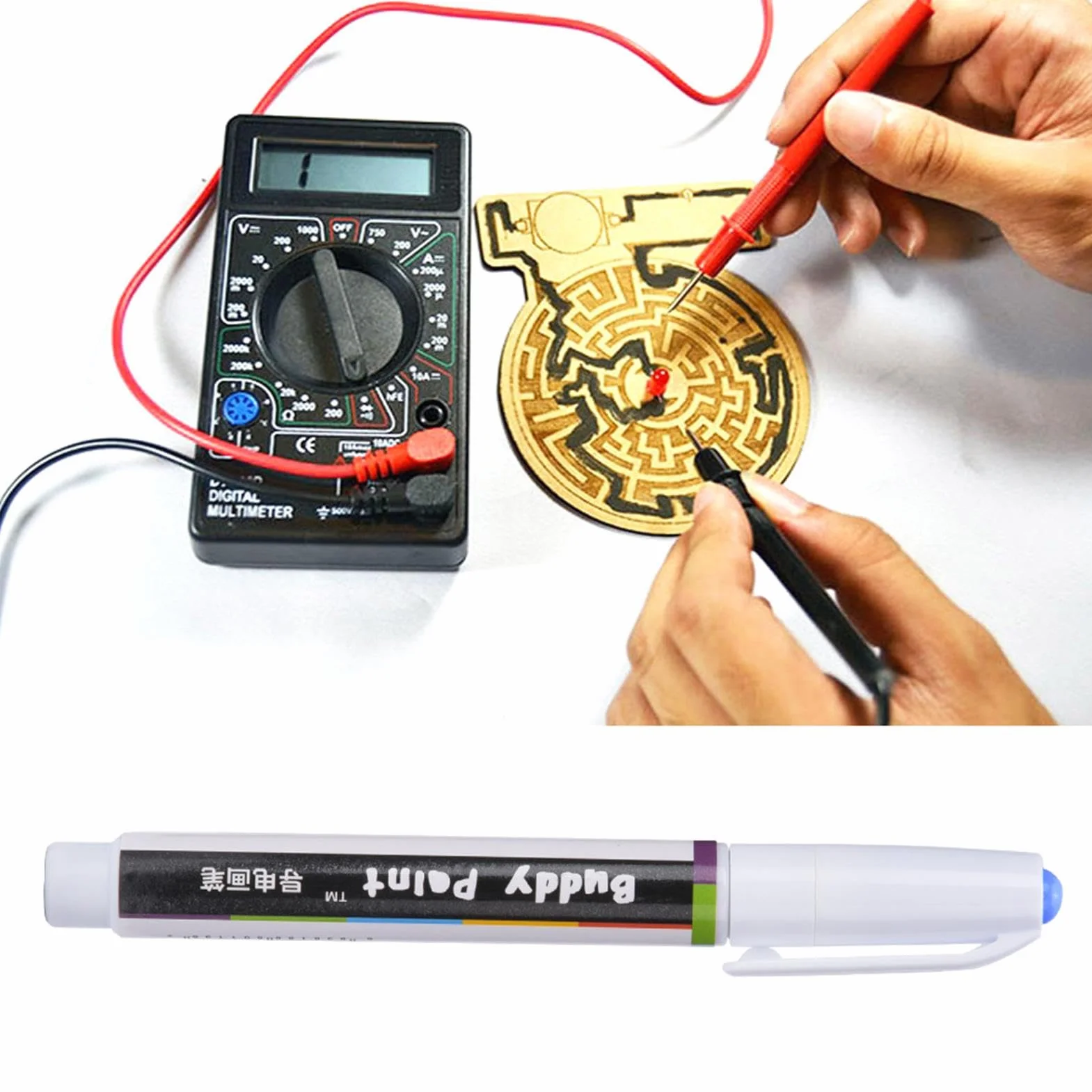 Bolígrafo de tinta conductora electrónica Herramienta de reparación de placas de circuitos con polvo de níquel metálico de alta conductividad