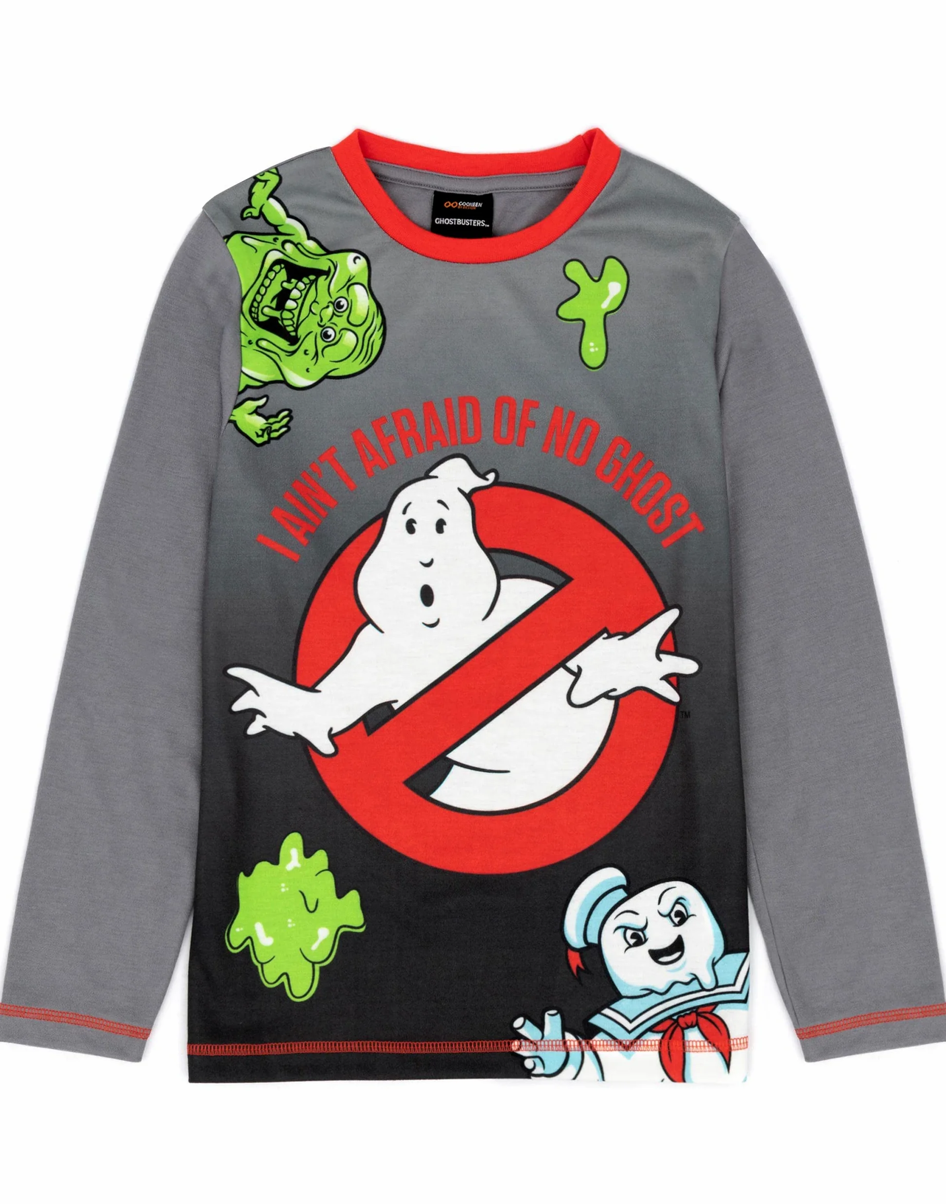 Ghostbusters Pijama para niños y niñas, diseño de fantasmas gris y negro