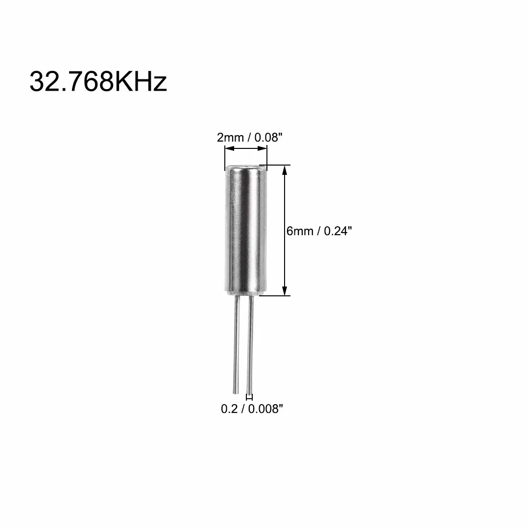 sourcing map Cuarzo Cristal Osciladores Resonadores 32.768 kHz 2x6 mm 10 piezas
