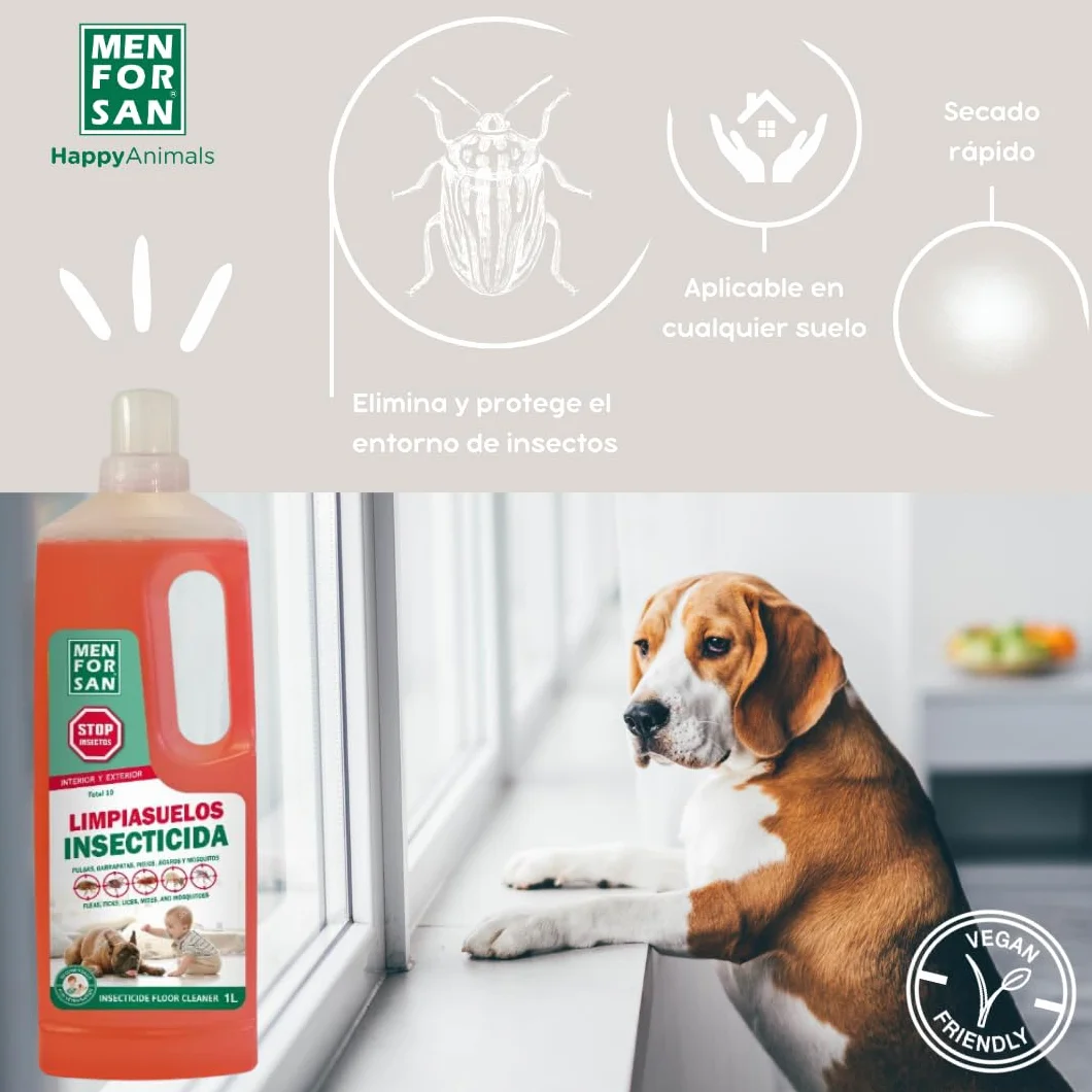MENFORSAN Limpiasuelos Insecticida Total 10 1L Elimina Protege Entorno Mascota Hogar Interior Exterior