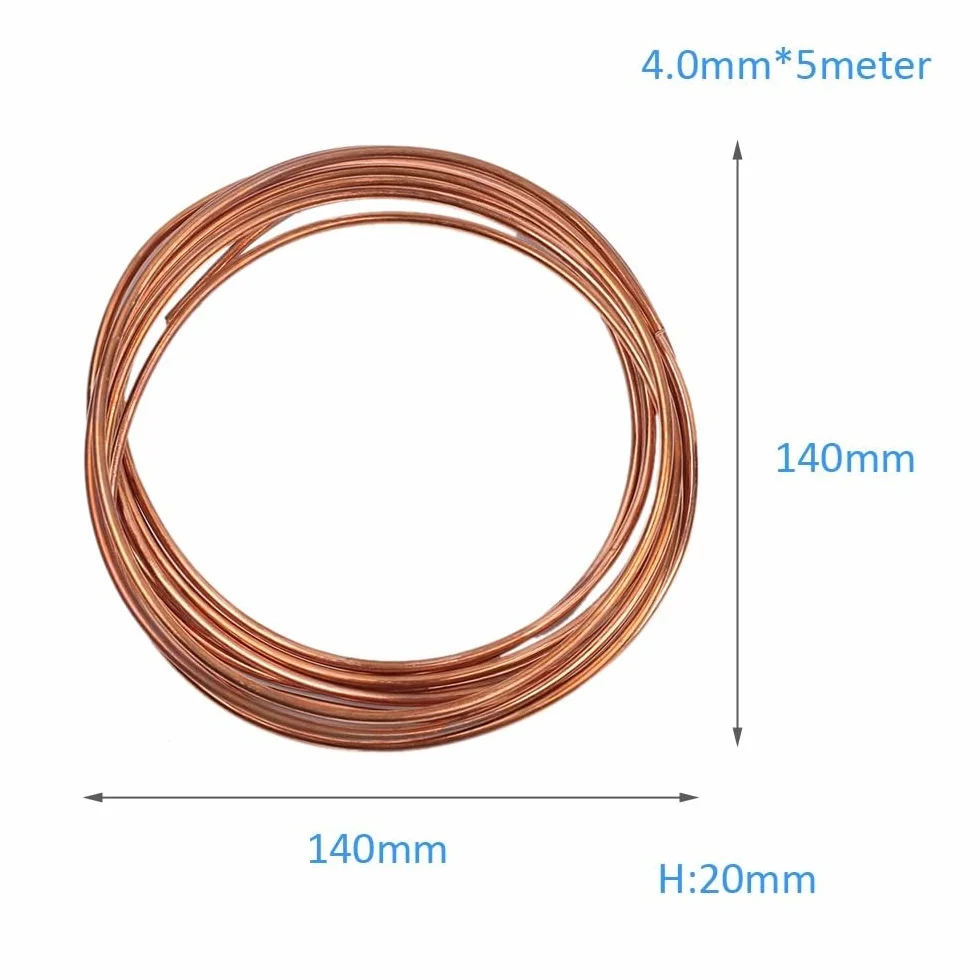 Alambre de Cobre Esmaltado 4 mm Diámetro 5 m Bobina Magnética para Inductores