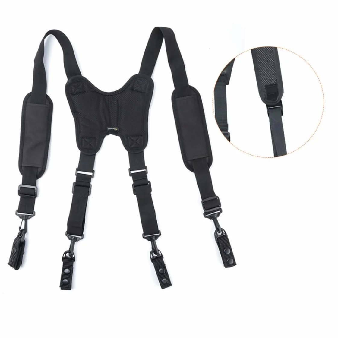 Broteros tirantes de herramientas forma H ajustables acolchados con clips para electricista carpintero