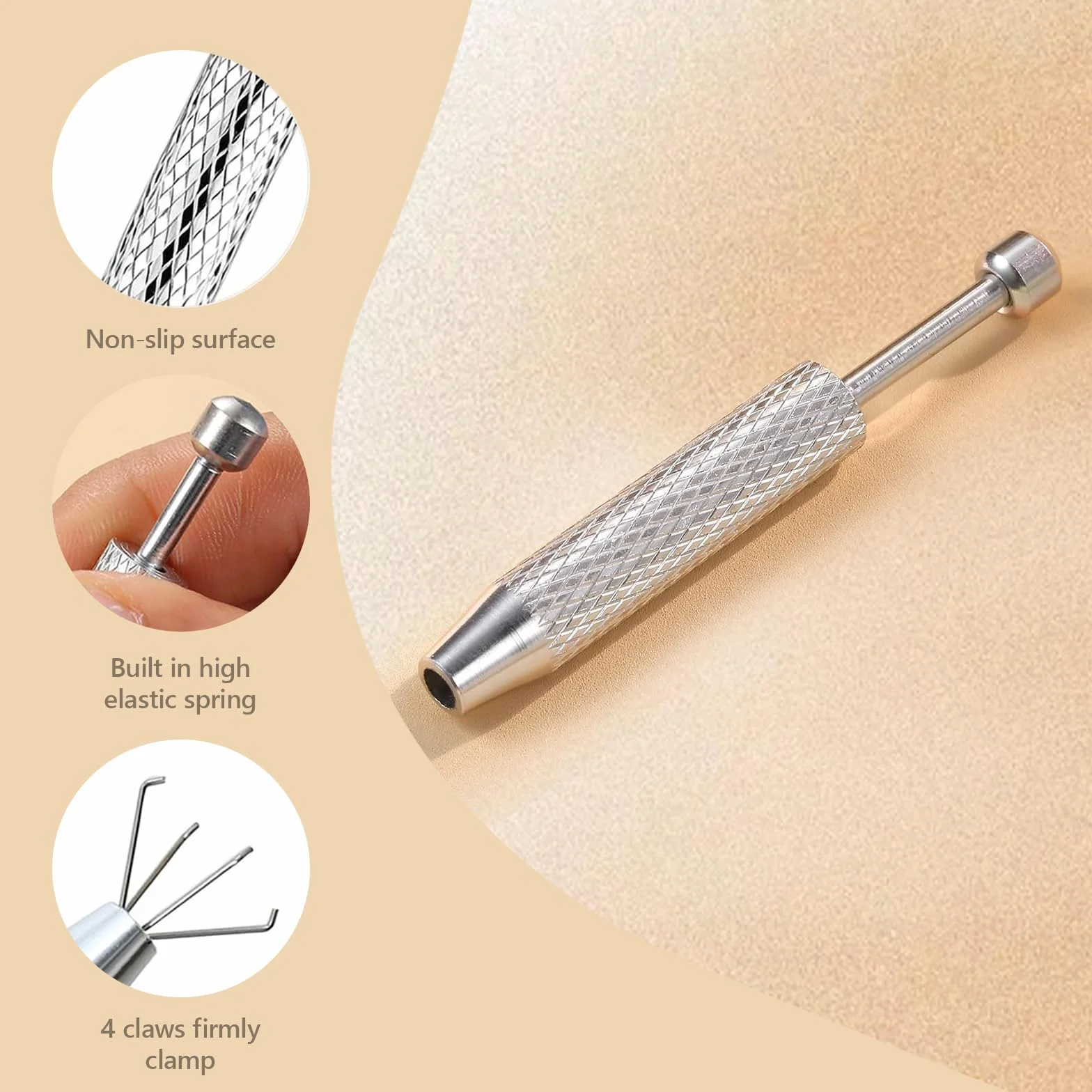 Set de Pinzas para Piercings Profesional, Kit Extractor Bolas, Conos Inserción 16G 18G