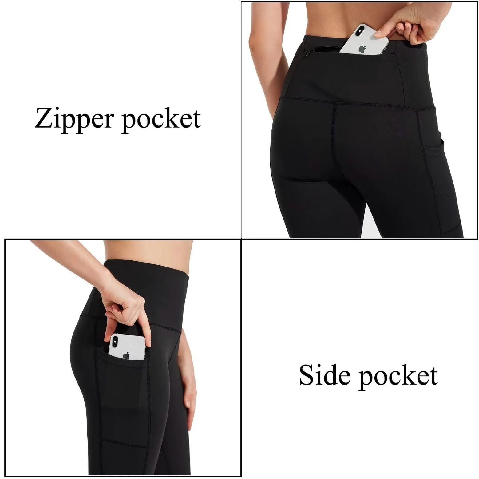 BAYGE Pantalón Térmico Mujer Bootcut Invierno Cintura Alta Forro de Forro Polar Impermeable Opaco Control de Abdomen Slim Fit Leggings Pantalón de Deporte Acampanado con Bolsillos