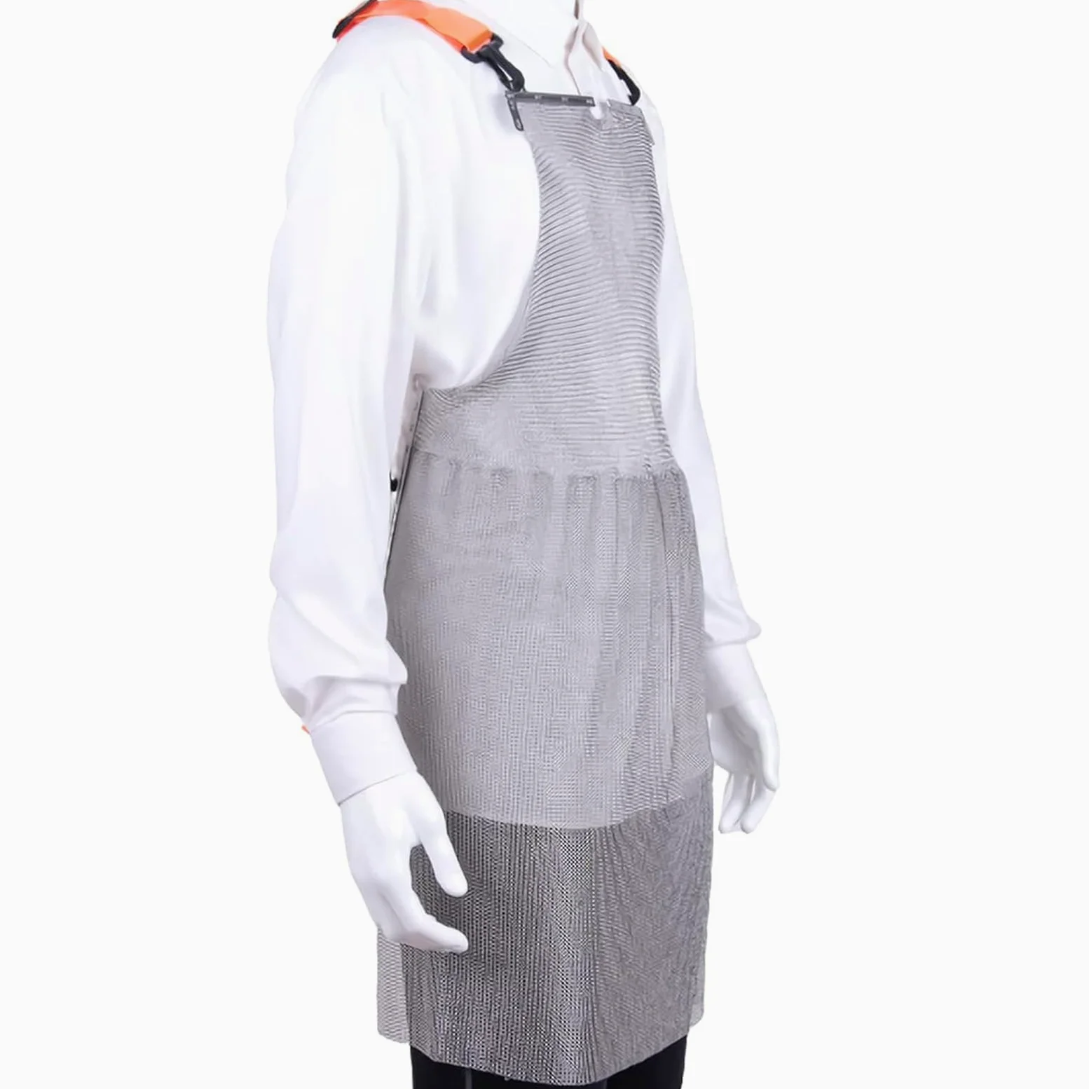 Delantal resistente a cortes, babero de trabajo de seguridad de acero inoxidable, Delantal Protector De Trabajo De Seguridad De Carnicero, con Correas Ajustables for los Hombros