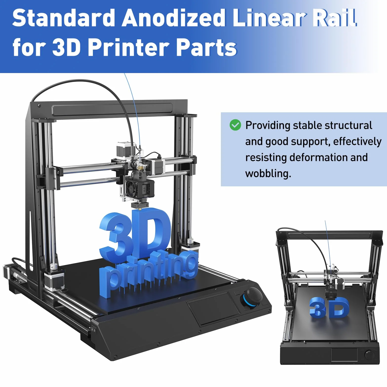 QUARKZMAN Perfil De Aluminio Extruido 2020 Ranura V 450mm, Carril Lineal Anodizado Para Impresora 3D, CNC, Guía Lineal, Negro