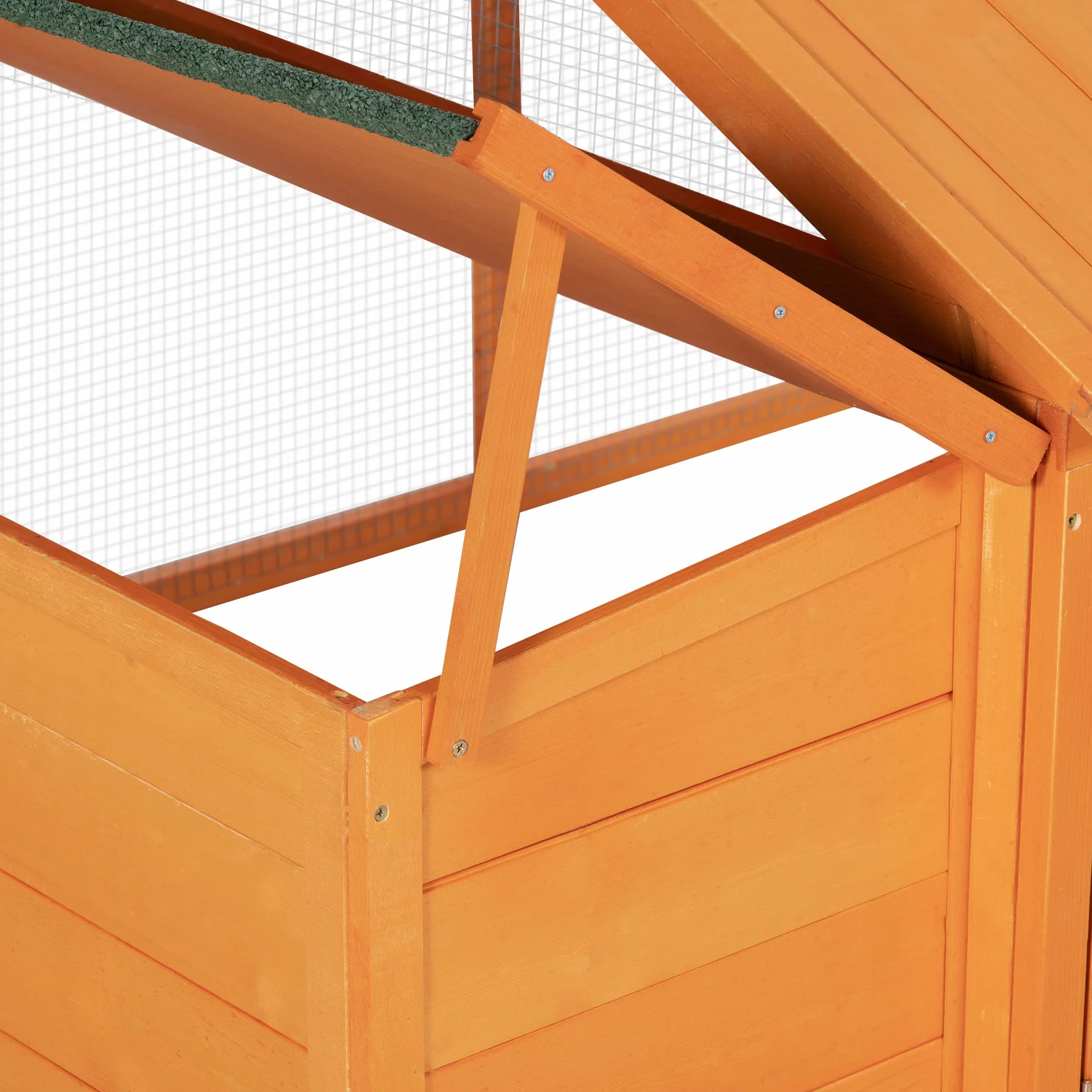 PawHut Gallinero Exterior Madera 240x112,5x76 cm Techo Abatible Corral Puertas Cerradura Nido Gallinas