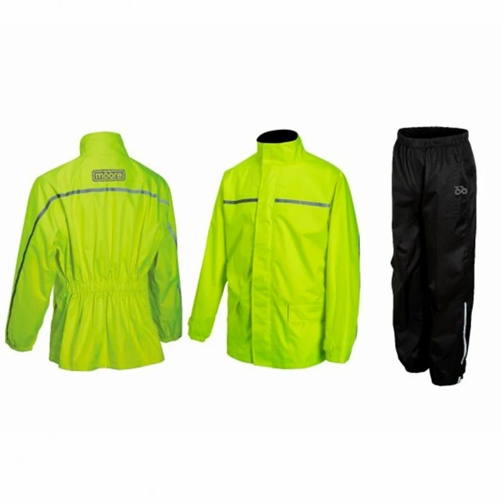Moore Traje de Lluvia Rain Twill Fluo Negro – Impermeable 20,000 mm, Costuras Termoselladas, Alta Visibilidad.