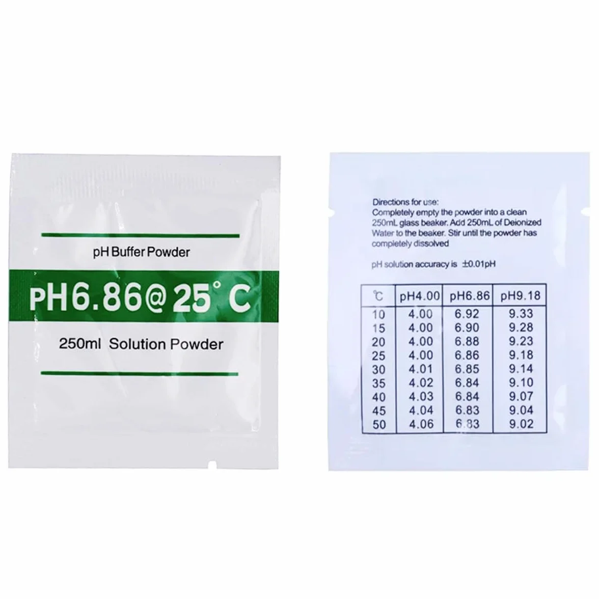 Polvo de Calibración para Medidores de pH 4.00 6.86 9.18 Set Solución Tampón