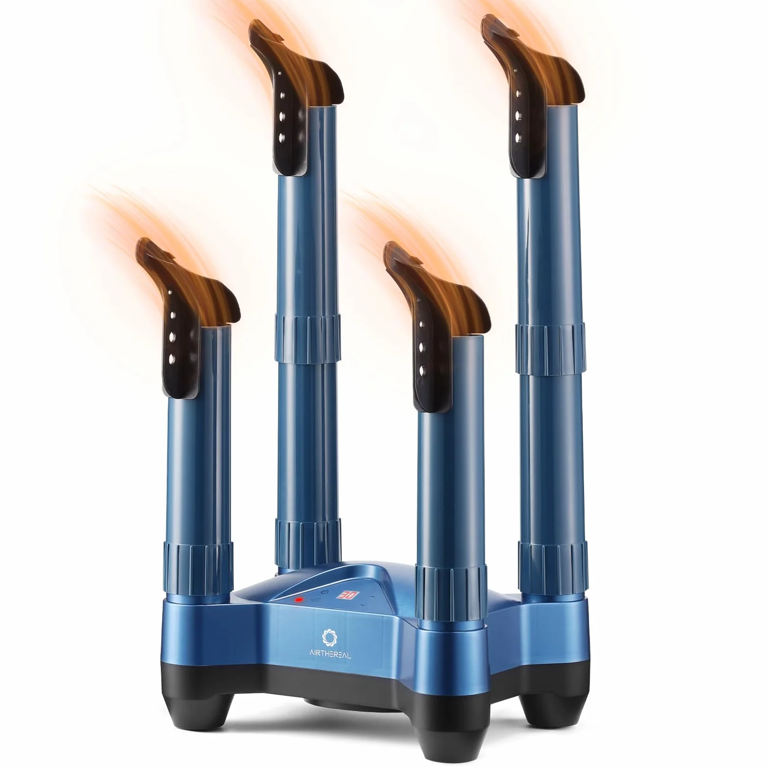 AIRTHEREAL SD20 Secador de Zapatos & Desodorizador Ozono | Secador Eléctrico 4 Brazos para Botas de Fútbol (Mundial), Senderismo, Esquí & Trabajo | Con Temporizador, Azul