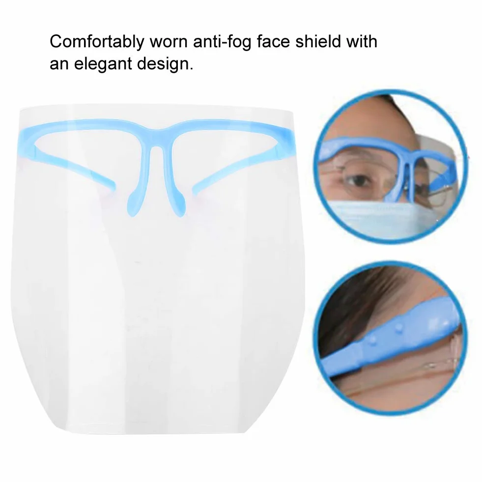 Protector Facial Reutilizable con Visera Antivaho, 10 Piezas, Azul