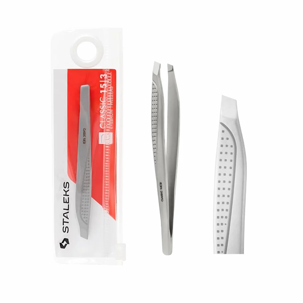 STALEKS PRO Pinza para cejas precisa acero inoxidable médico Classic 15/3
