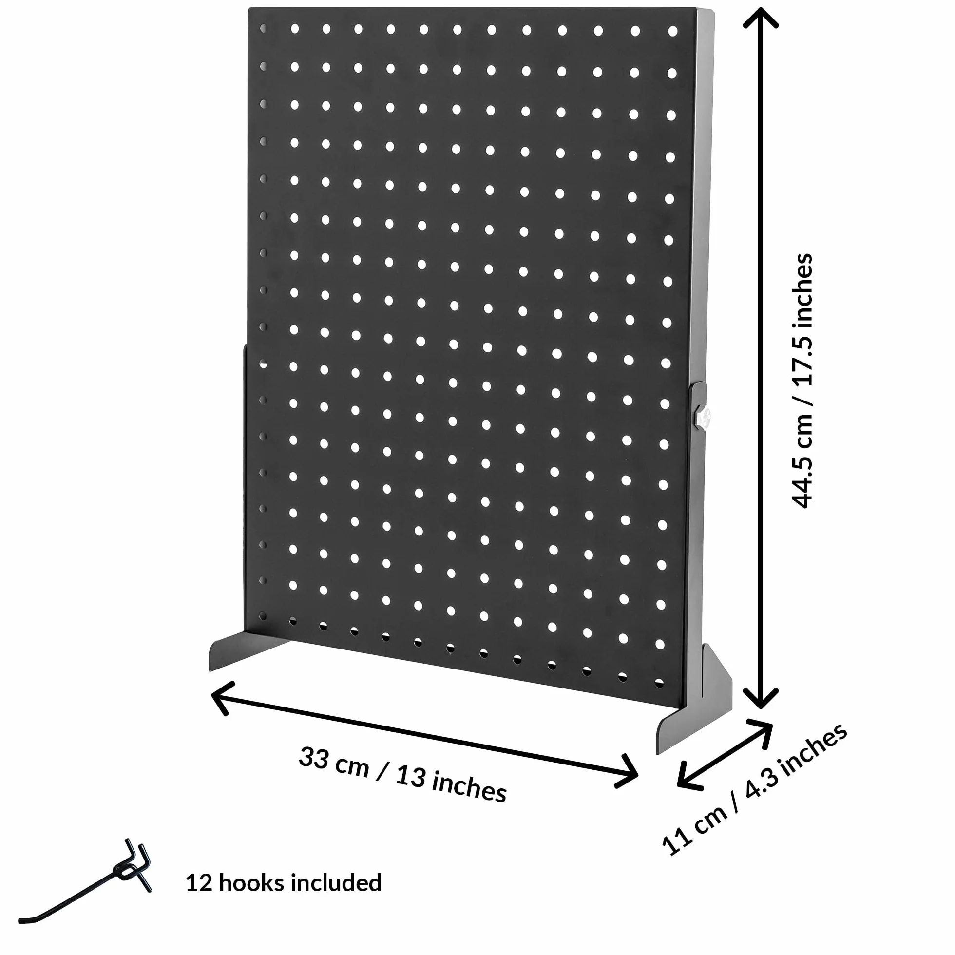 ODOXIA Pegboard Tablero perforado negro con ganchos Organizador de herramientas para comercios