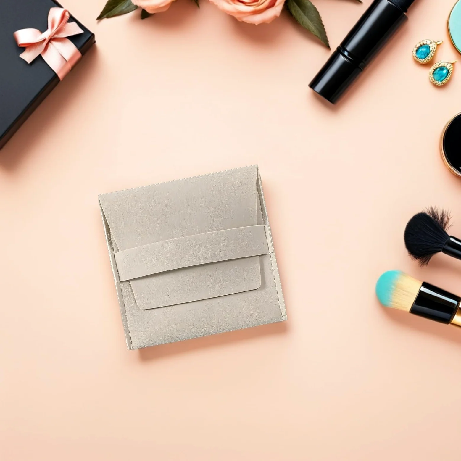120 Estuches de Microfibra para Joyas con Banda Fija, Estilo, Doble Forro de Vellón, Bolsa Pequeña para Collares y Anillos en Uso Diario