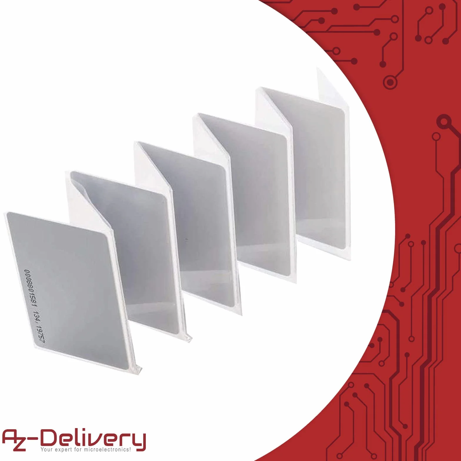 AZDelivery RFID Tarjeta Llave 125 kHz Blanco Numeradas 10 Stk Compatible Arduino