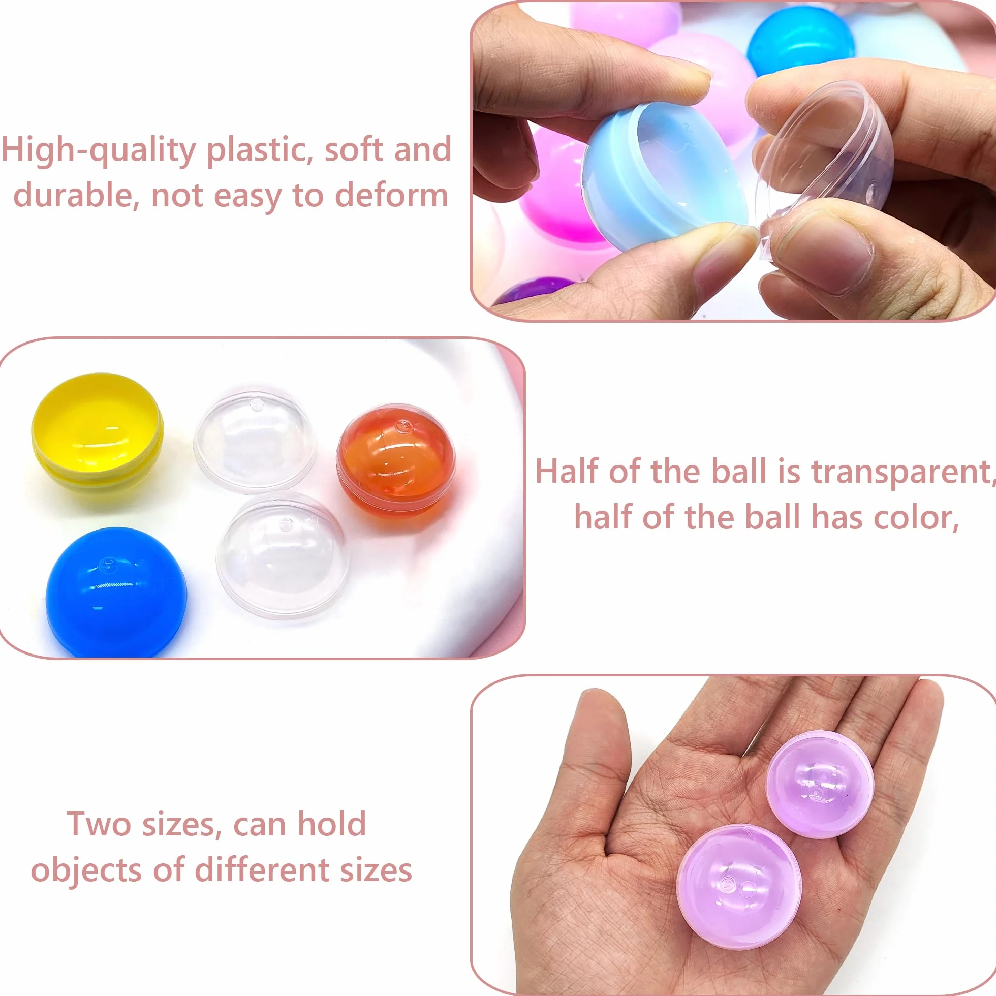 Bolas de acrílico rellenables transparentes 2 uds para manualidades y regalos de fiesta