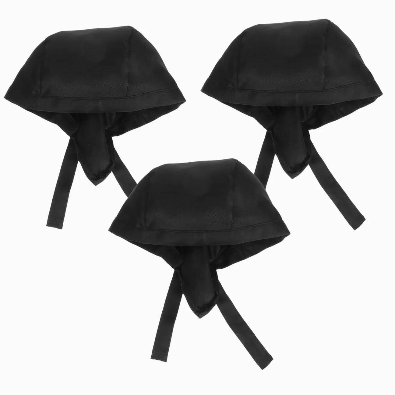 PACKOVE 30piezas Gorro De Cocina para Chef Turbante Pirata Negro para Restaurante Sombrero De Trabajo De Hostelería para Cocineros y Personal De Servicio