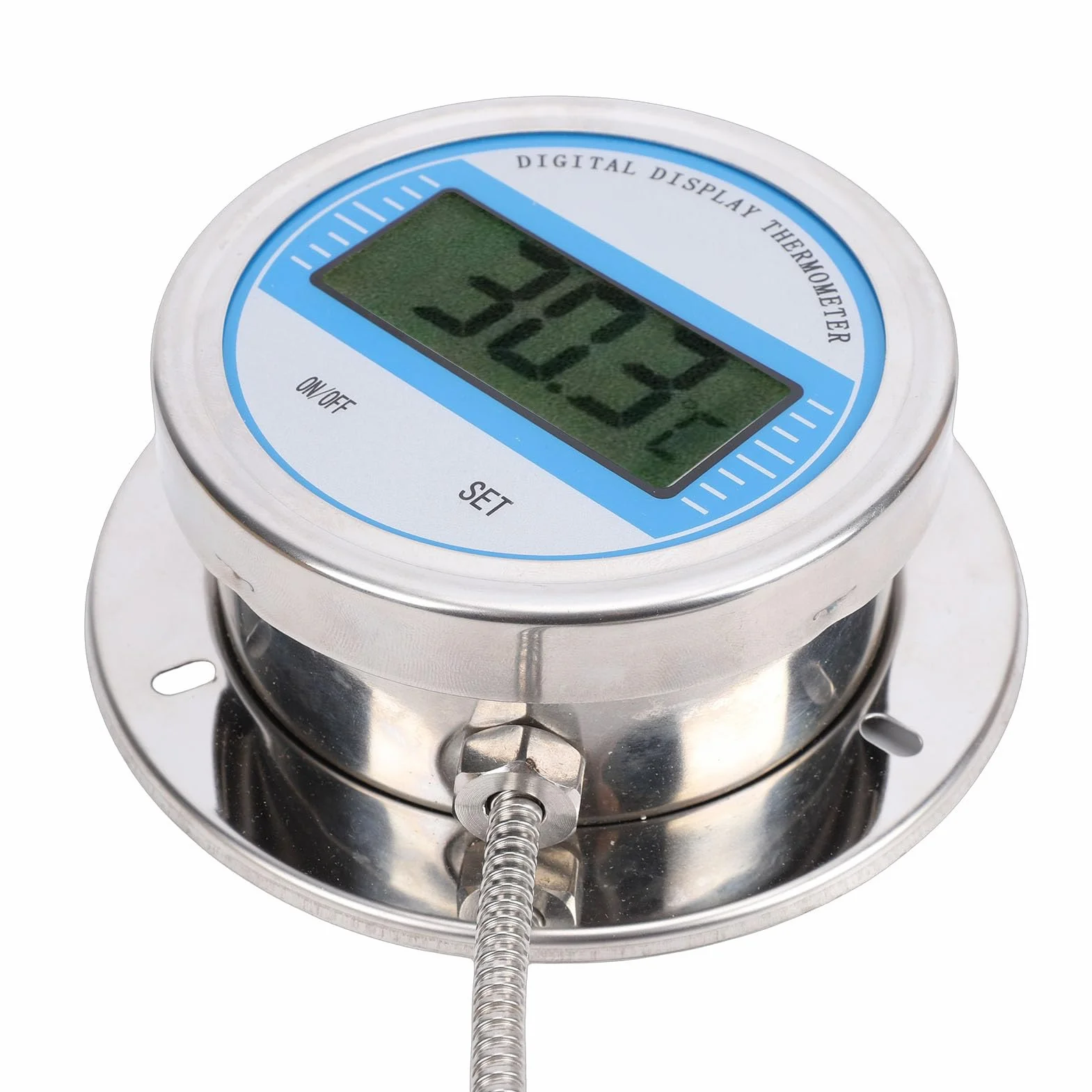 Termómetro Digital Sonda Roscada 2 M Acero Inoxidable -50 a 200 ℃ Industrial Tuberías