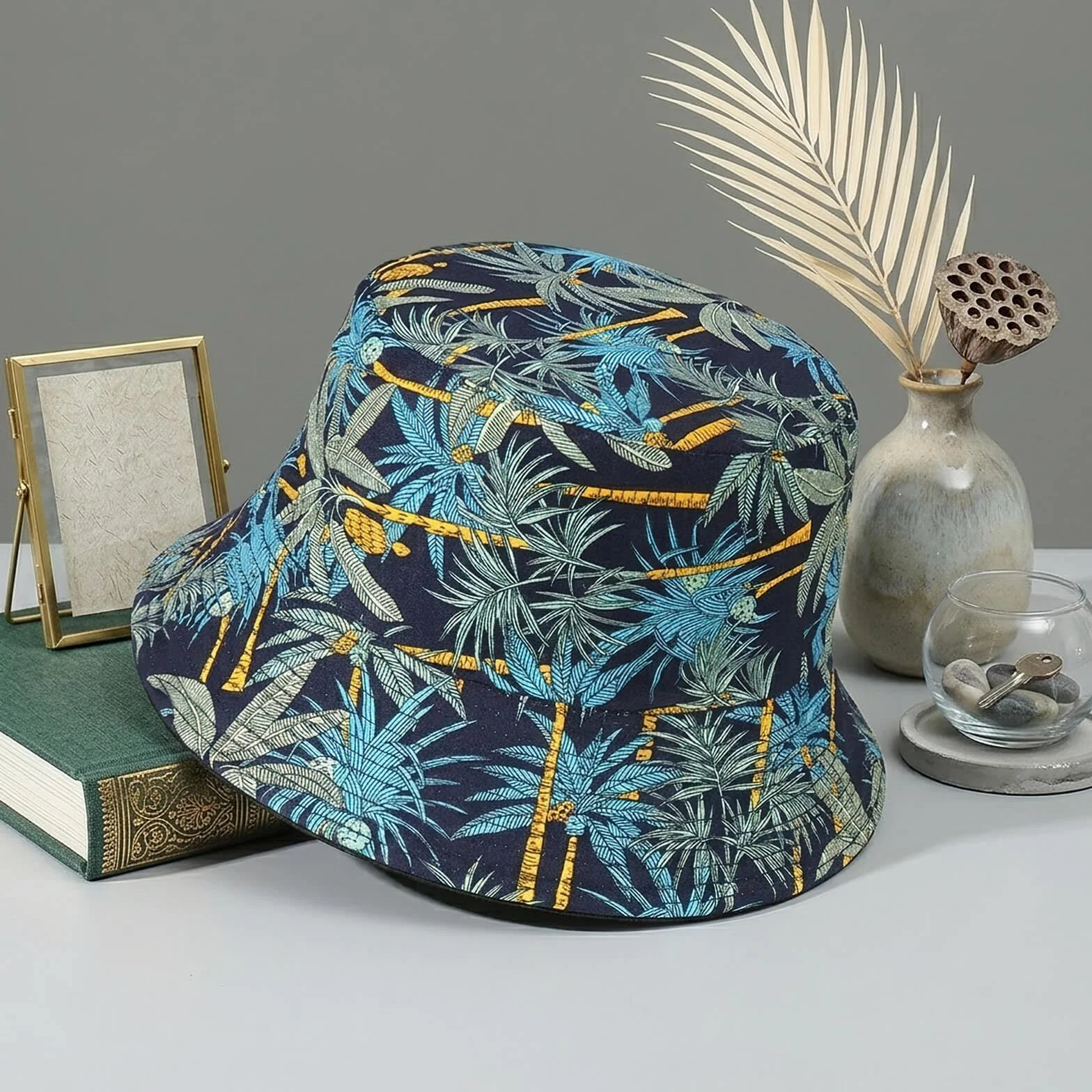 DRESHOW Sombrero de Pescado Sombrero del Cubo Pescador Patrón Sun Plegable Sombrero Playa Sombrero para Mujeres Hombres