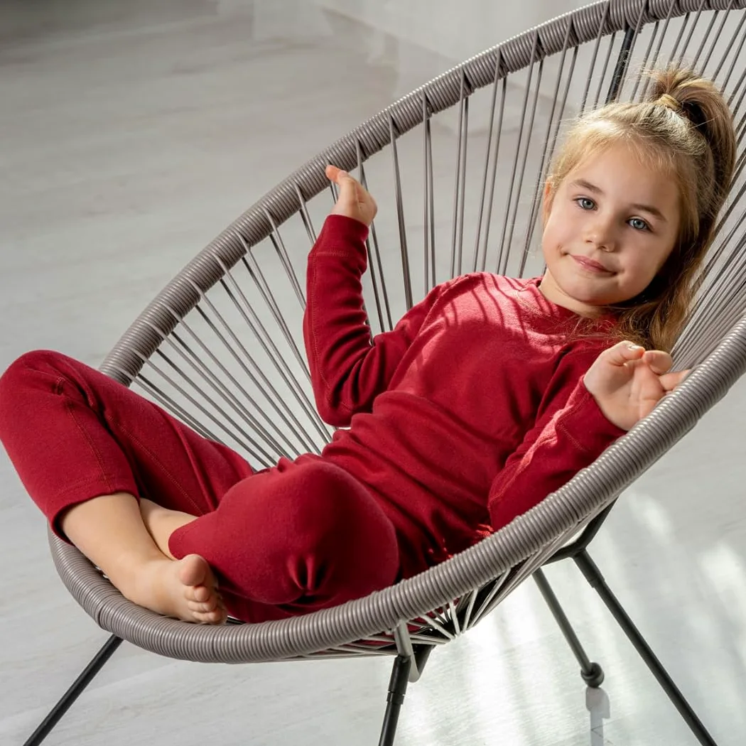 menique Conjunto de capa base térmica para niños Merino Unisex manga larga Top & Leggings