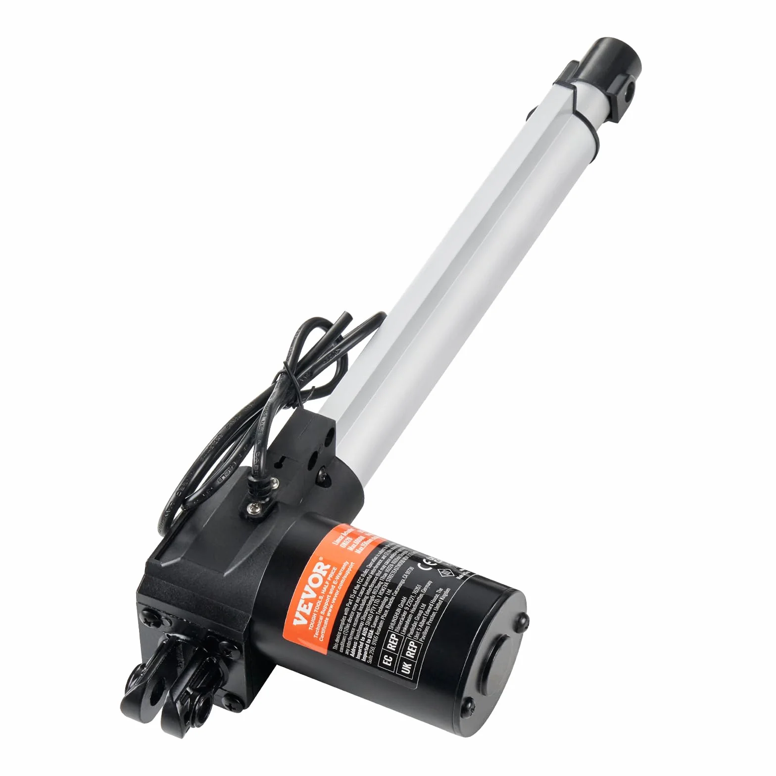 VEVOR Actuador Lineal 250 mm 24 V 25 mm/s 220 lb 1000 N IP44 para Elevación TV Mesa Sofá