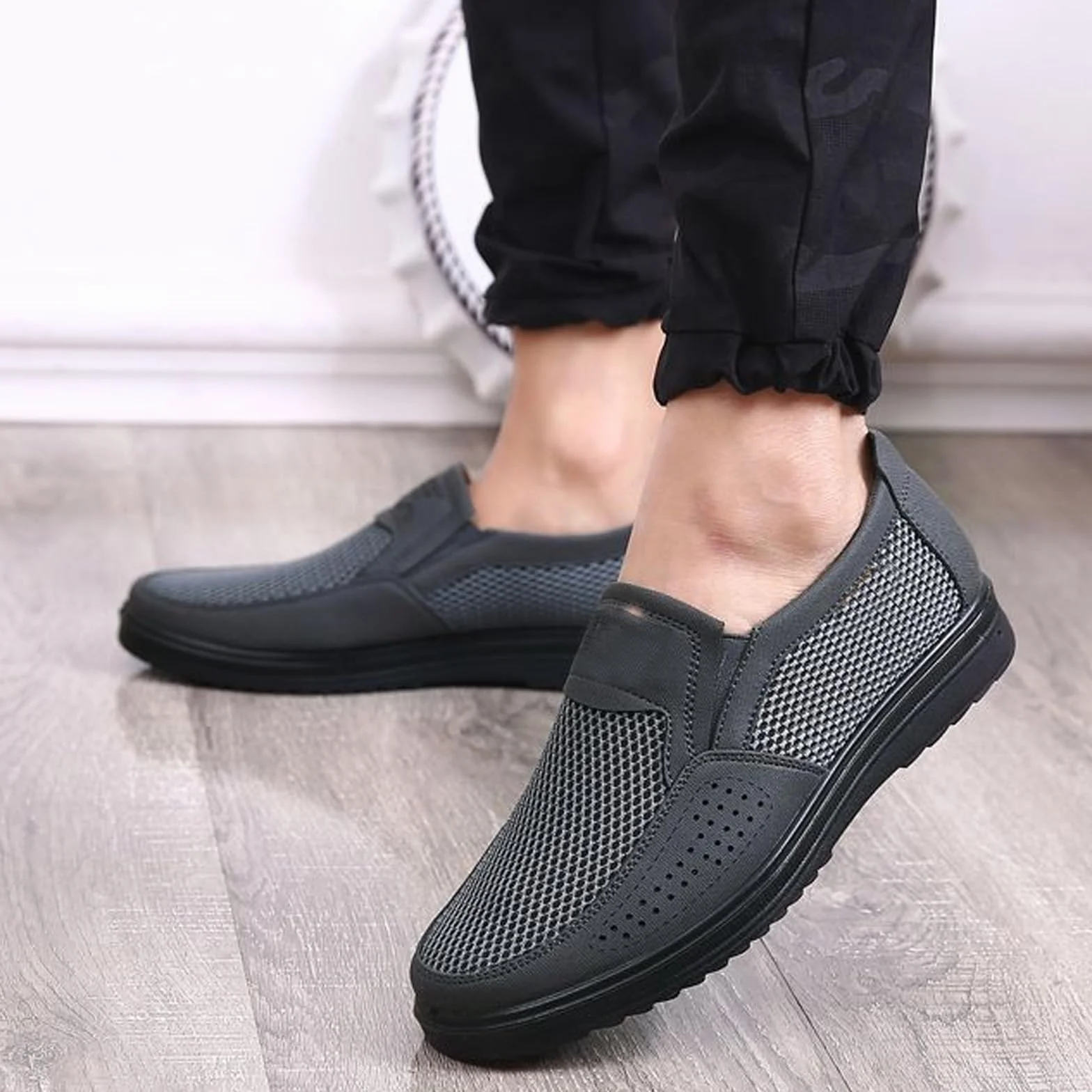 Zapatos ortopédicos de malla transpirable para hombre, cómodos, ligeros, antideslizantes, para verano, al aire libre, cómodos y ligeros