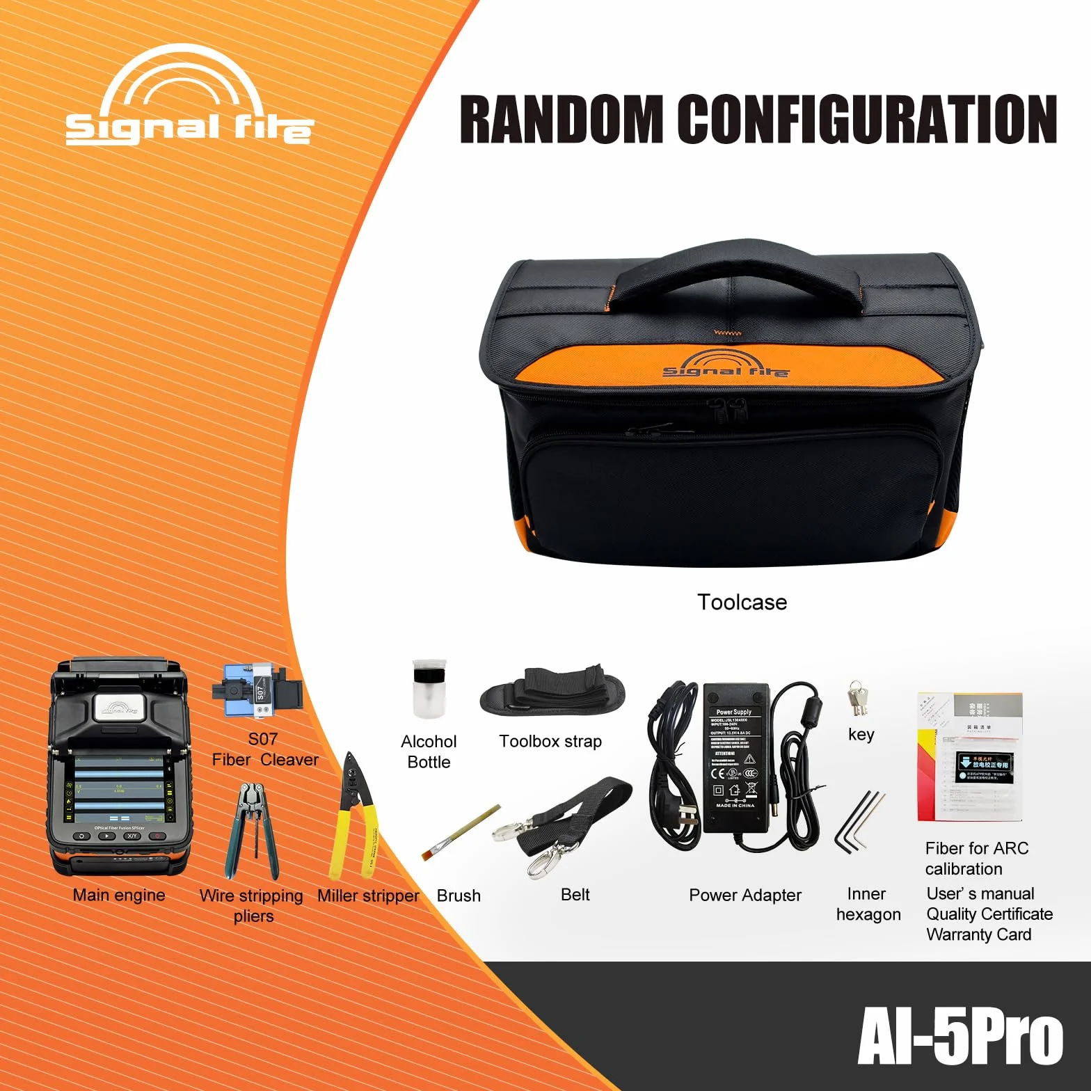 Fusionadora de Fibra Óptica AI-5PRO, empalmadora de fibra núcleo con batería 5200mAh para SM&MM