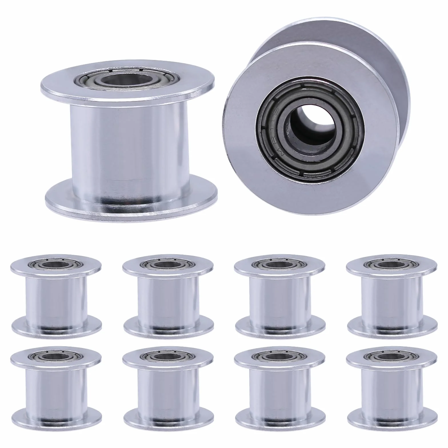 GT2 Polea 10 mm Aluminio 20 Dientes 5 mm Diámetro Para Impresora 3D Correa Dentada (Paquete de 10)