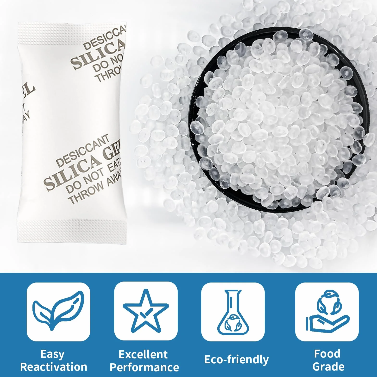 Silica Gel Desiccant Packets 20 Gramos (30 Paquetes) Moisture Absorber for Storage