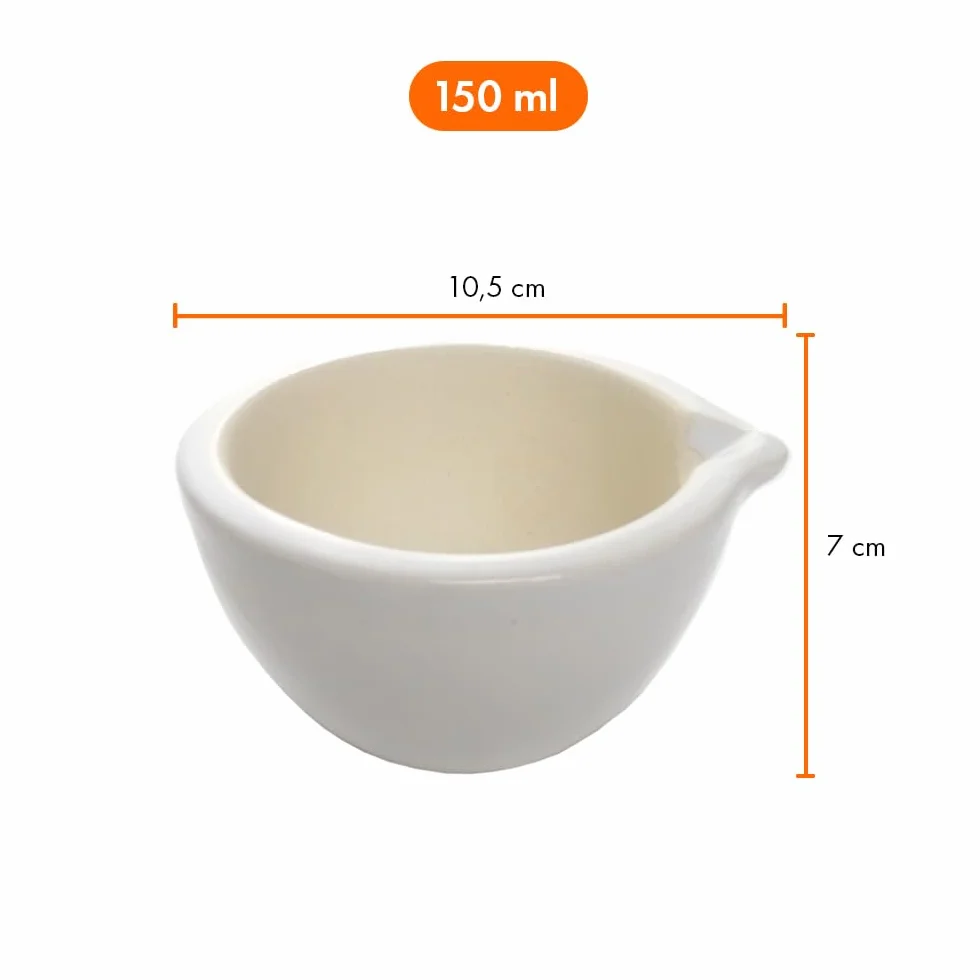 KENZIUM Mortero con Mano 150 ml Porcelana Pico