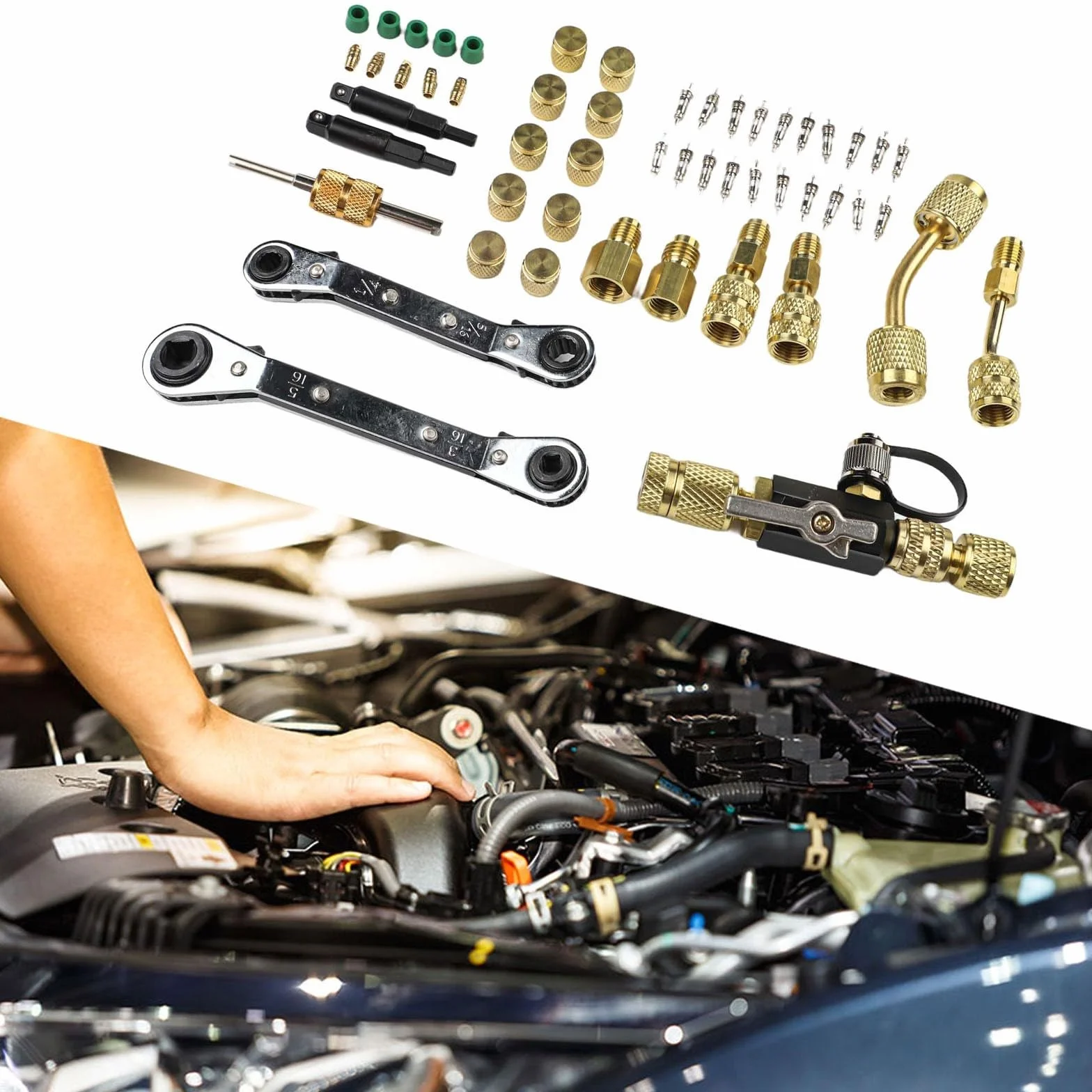HVAC Kit de extracción de núcleo de válvula con removedor e instalador, llaves dobles para R22 R12 R407 R410
