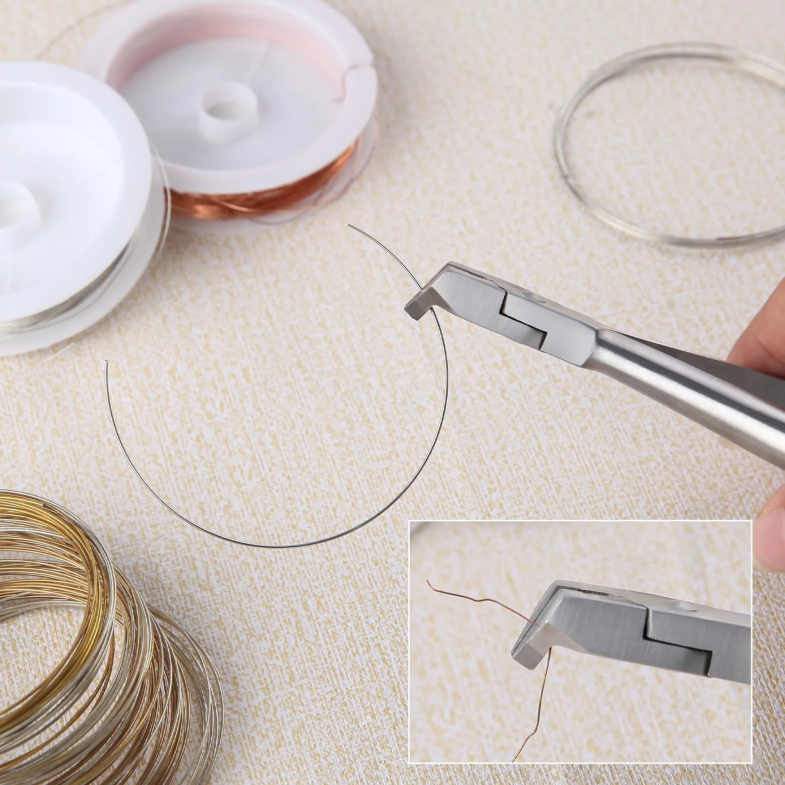 LEONTOOL Alicate cortaalambres duro con punta doblada acero inoxidable