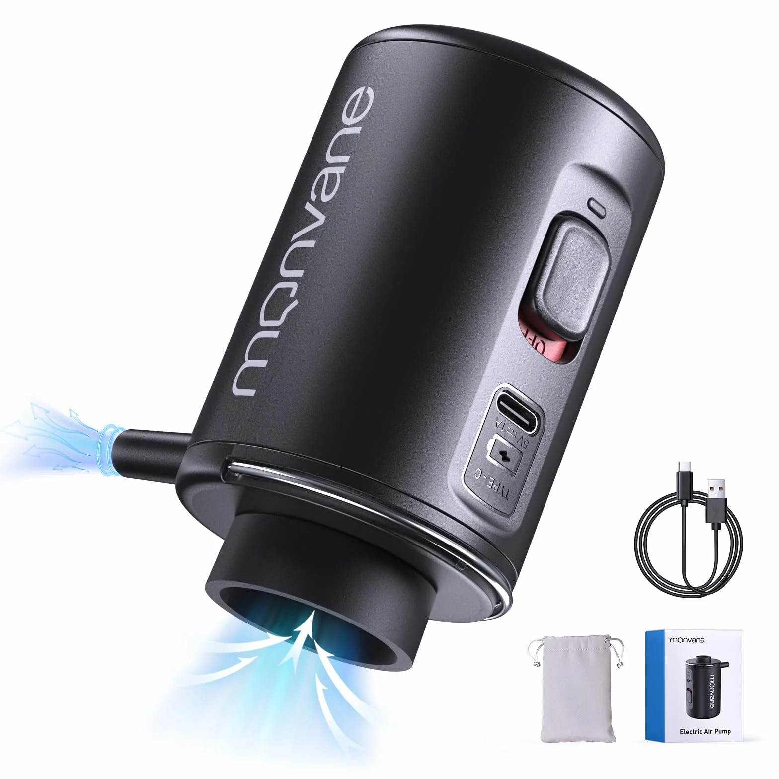 MONVANE Mini Bomba de Vacío Eléctrica Portátil Inalámbrica USB-C para Bolsas de Ropa