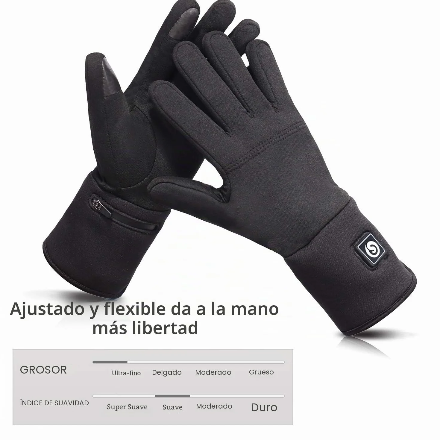 Guantes Calefactables Electrónicos para Hombre y Mujer, Guantes Calefactables Moto Invierno Térmicos de Artritis Batería Recargable Calentador de Mano para Esquí Motociclismo Pesca Senderismo Caza