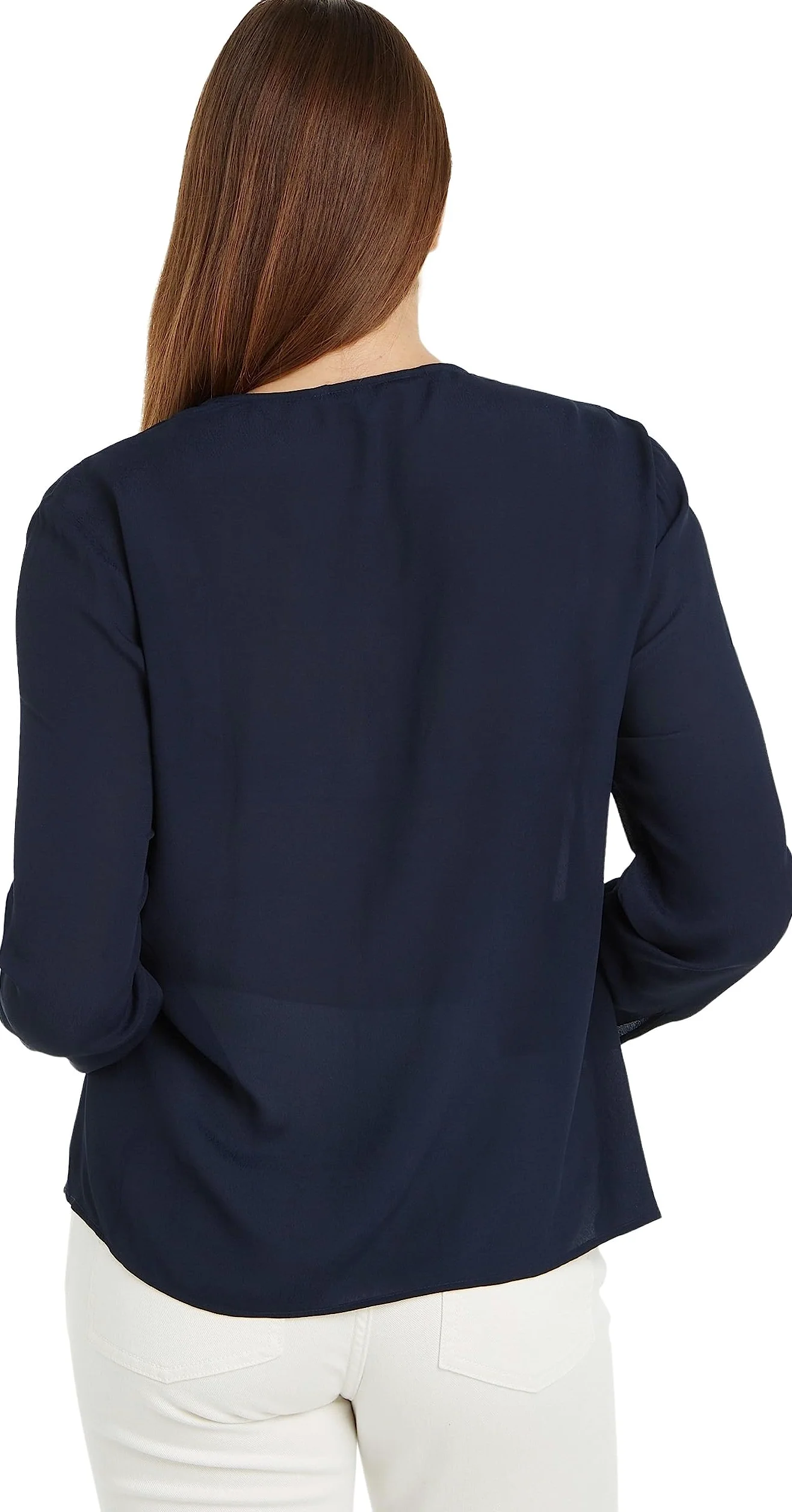 Tommy Hilfiger Viscose Crepe V-Neck Blouse LS Ww0ww39665 Blusas Mujer