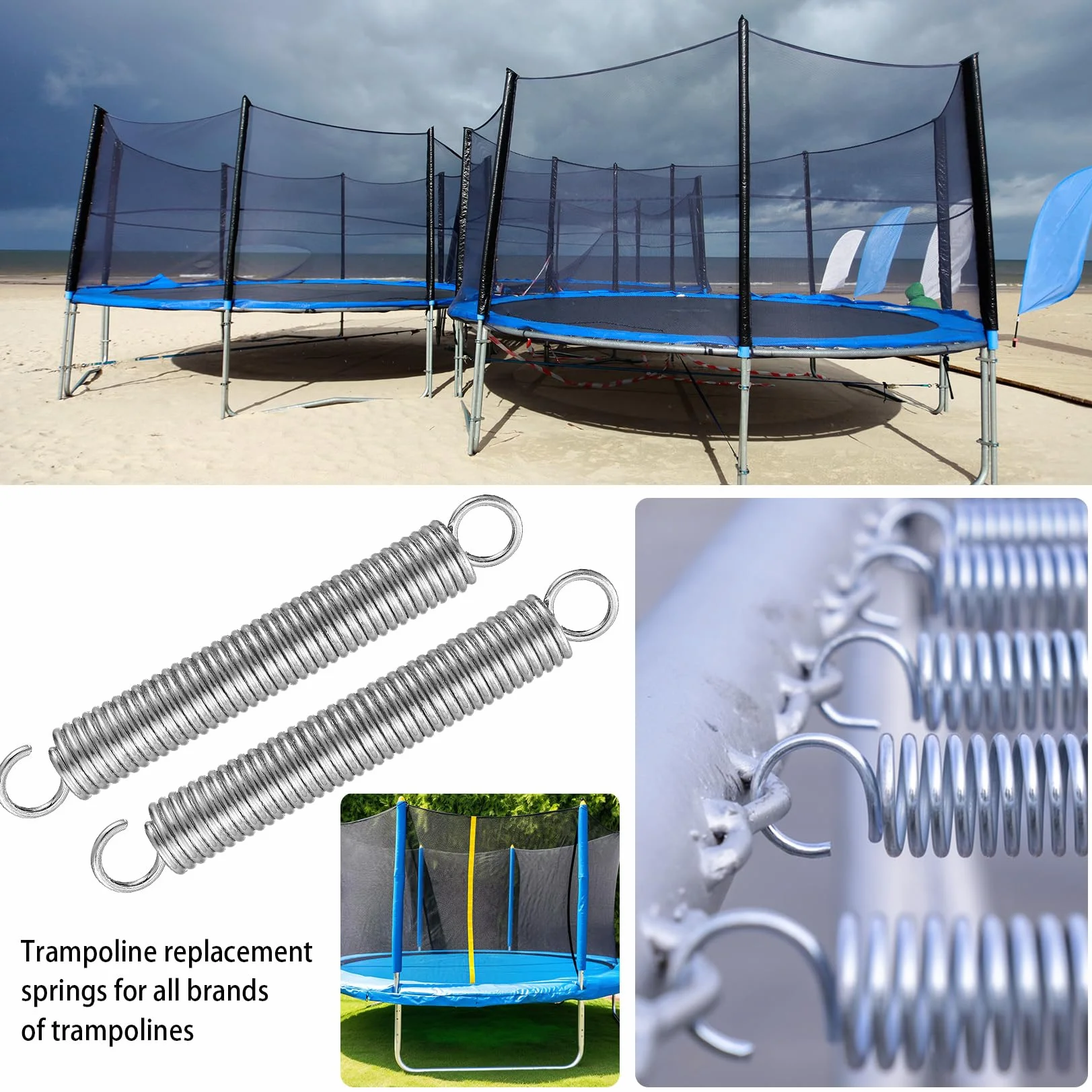 Muelles de Compresión 190mm Acero al Carbono Resorte de Extensión Doble Gancho OD 25mm