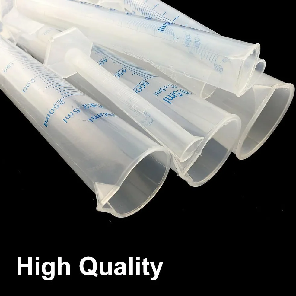 Cilindros Medidores de Plástico 100 ml Probeta Graduada Laboratorio 2 Pcs