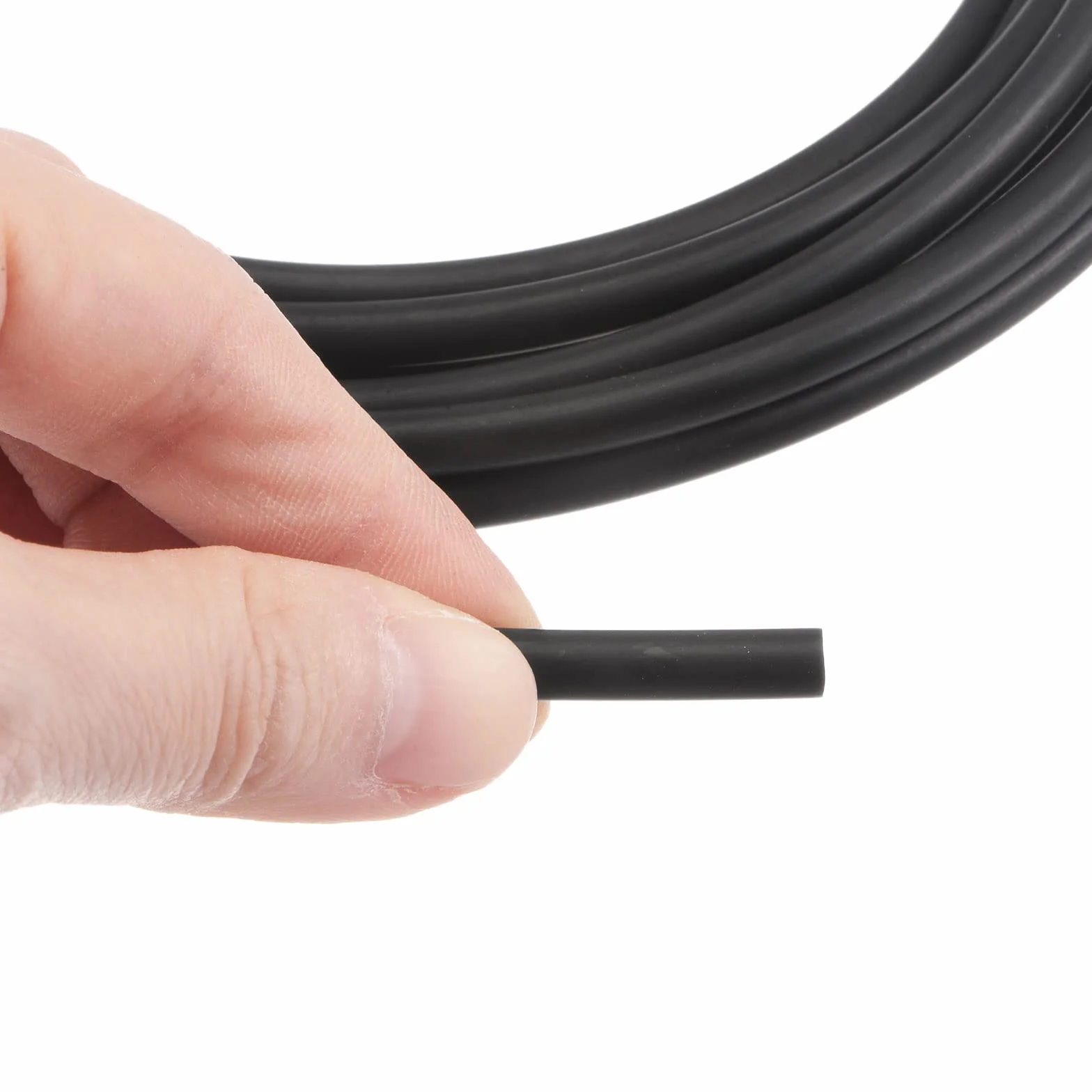 Poliuretano Redondas Correas 5mm Diámetro 9.84ft (5 Metros) Lisa Superficie PU Uretano Correa para Tracción Transmisión, Negro