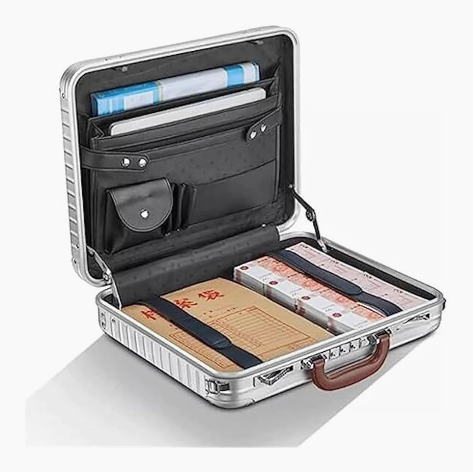 Maletín de aluminio, maletín para laptop de negocios con bloqueo de contraseña, caja de herramientas de equipo duradero para profesionales