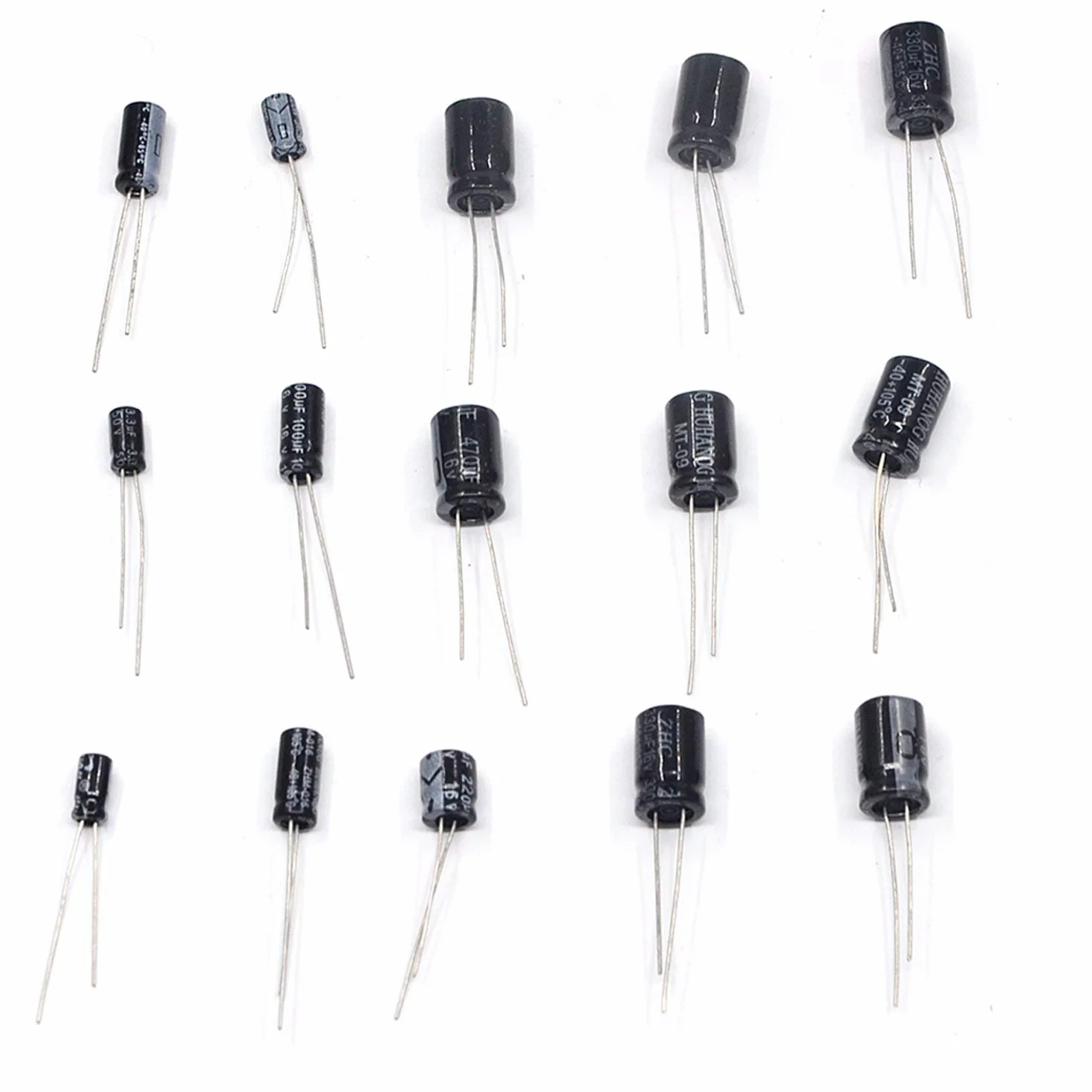 ARCELI Electrolytic Capacitor Assortment Kit 300pcs 15 Values 0.1uF to 470uF