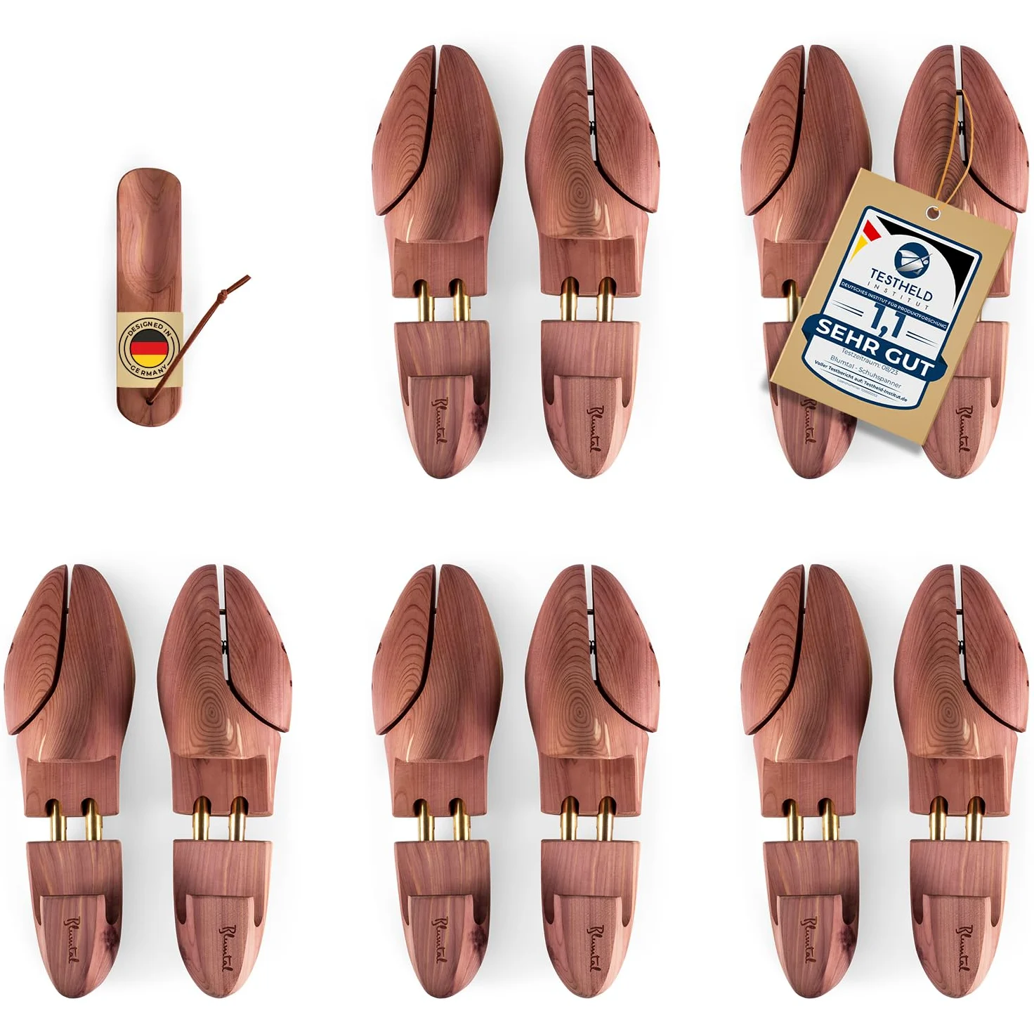 Blumtal Hormas para Zapatos Extensible Deluxe Cedro con Calzador Ergonómico 1, 2 o 5 Pares