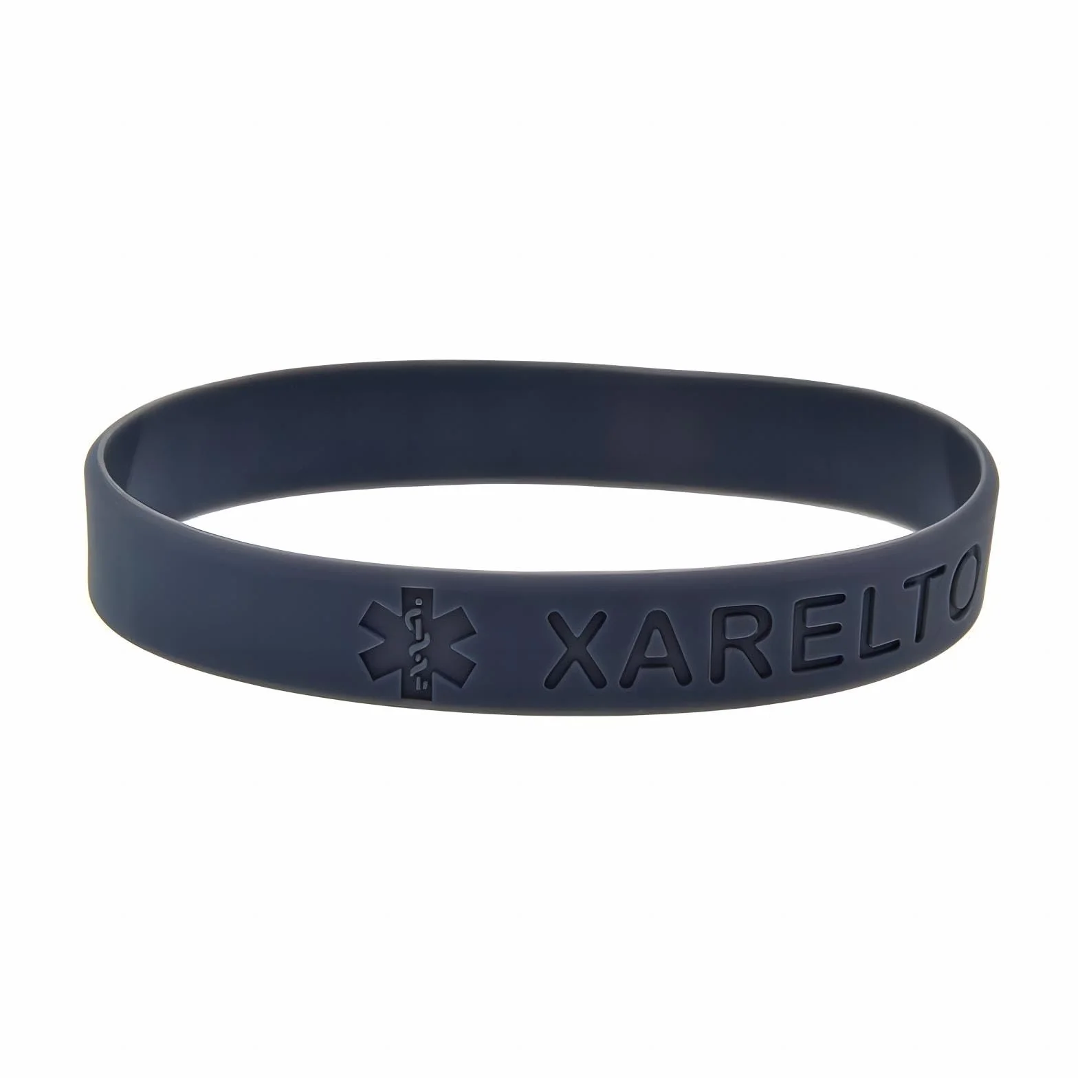 Pulseras de silicona XARELTO de alerta médica, elásticas, para hombres y mujeres, talla única