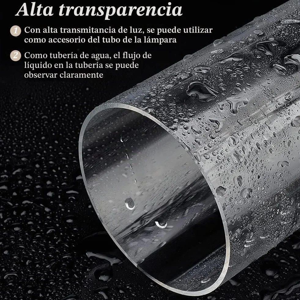 OLYCRAFT Tubo redondo de acrílico transparente 305 x 90 mm manualidades lámparas acuario