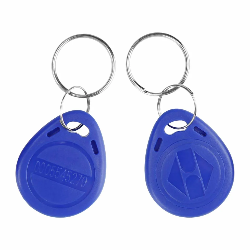 100pcs EM 125KHz EM4100 Llaveros Tarjetas Control Acceso RFID Proximidad TK4100 Tarjeta Identificación Inteligente Solo Lectura (Blue)