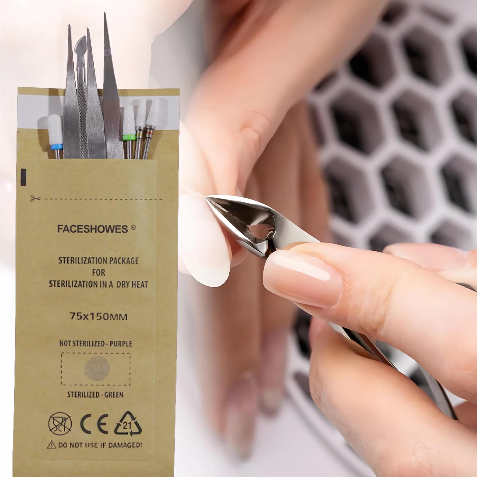 Esterilizador Manicura Desechable Autoclave Papel Kraft Bolsas Esterilizacion Autoadhesivo