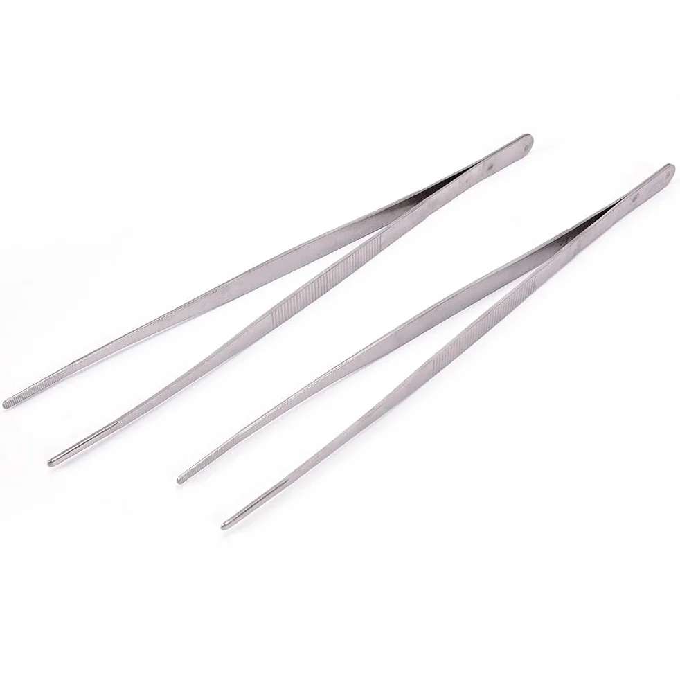 Pinzas de acero inoxidable rectas puntiagudas 20 cm para vendajes médicos