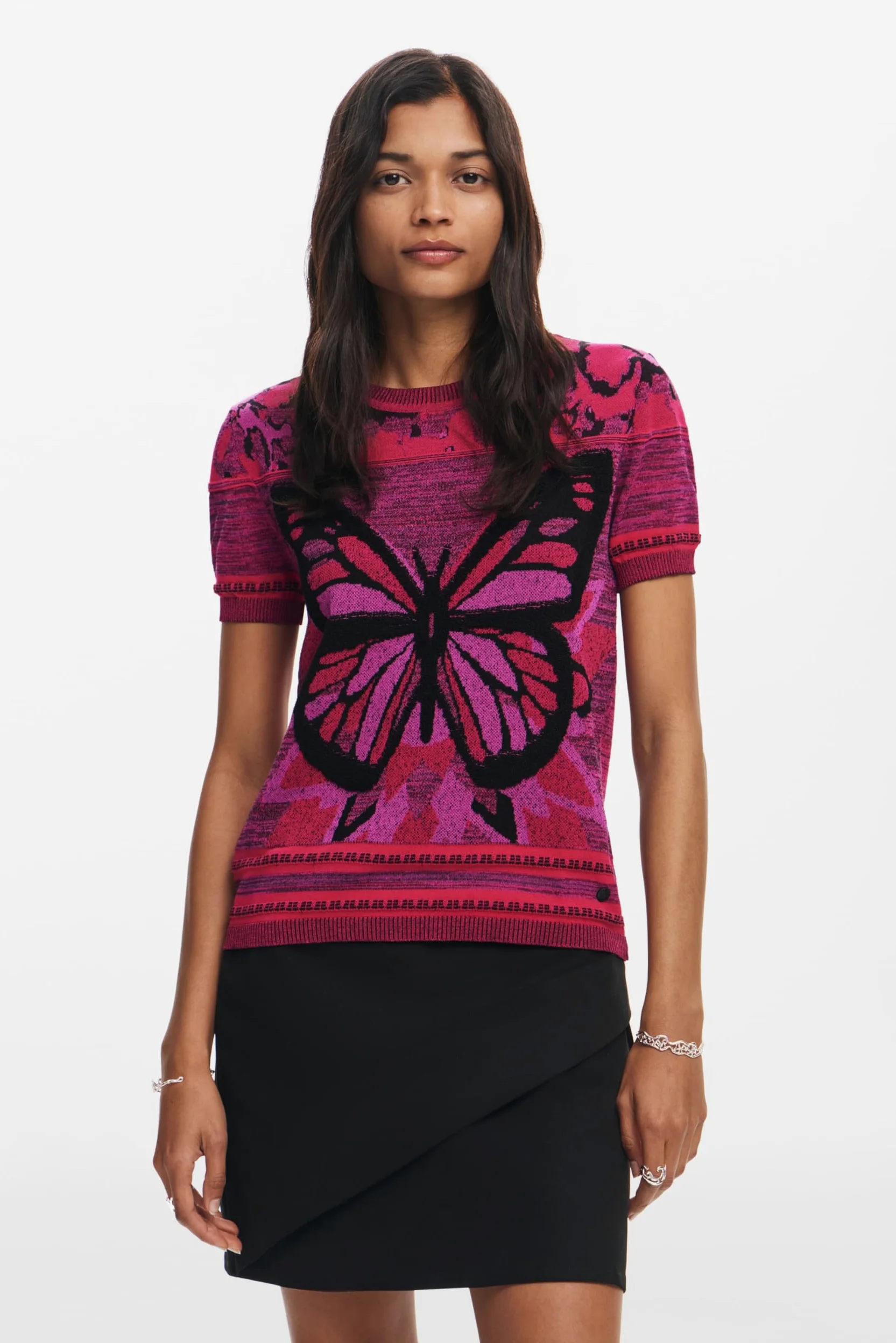 Desigual Camiseta de Manga Corta de Punto para Mujer Camiseta Mujer